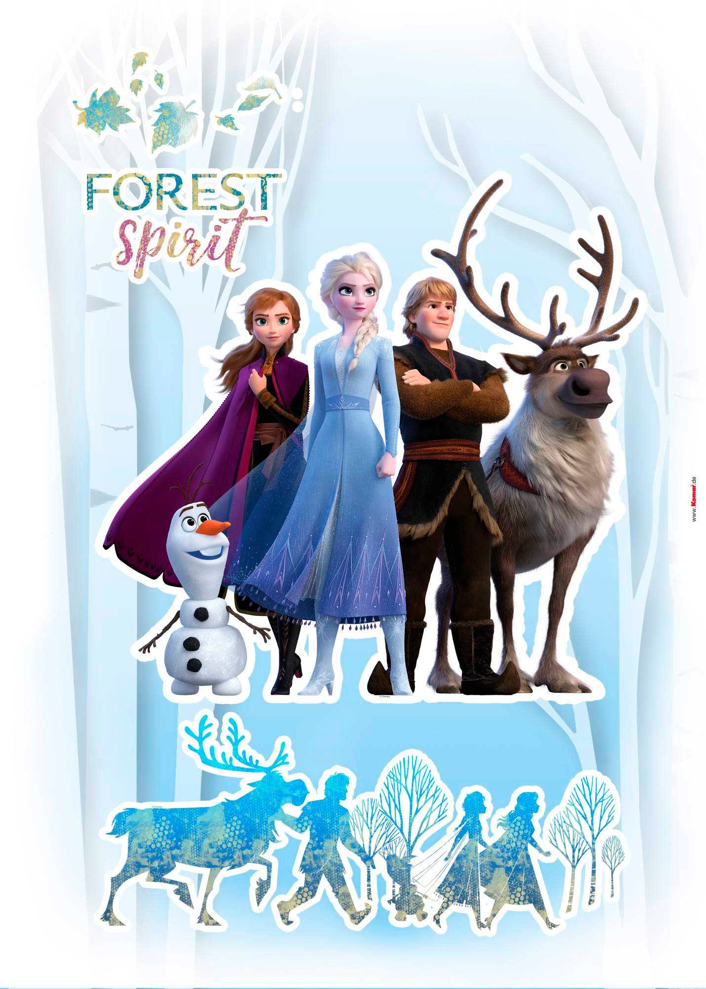 Komar Wandtattoo Frozen 2 - Forest Spirit - Размер 50 x 70 cm (4 St), selbstklebend, Wandsticker, Kinderzimmer