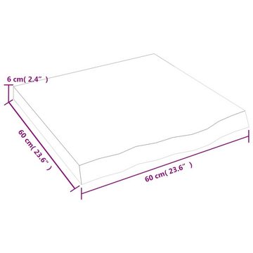 furnicato Tischplatte Dunkelbraun 60x60x(2-6)cm Massivholz Eiche
