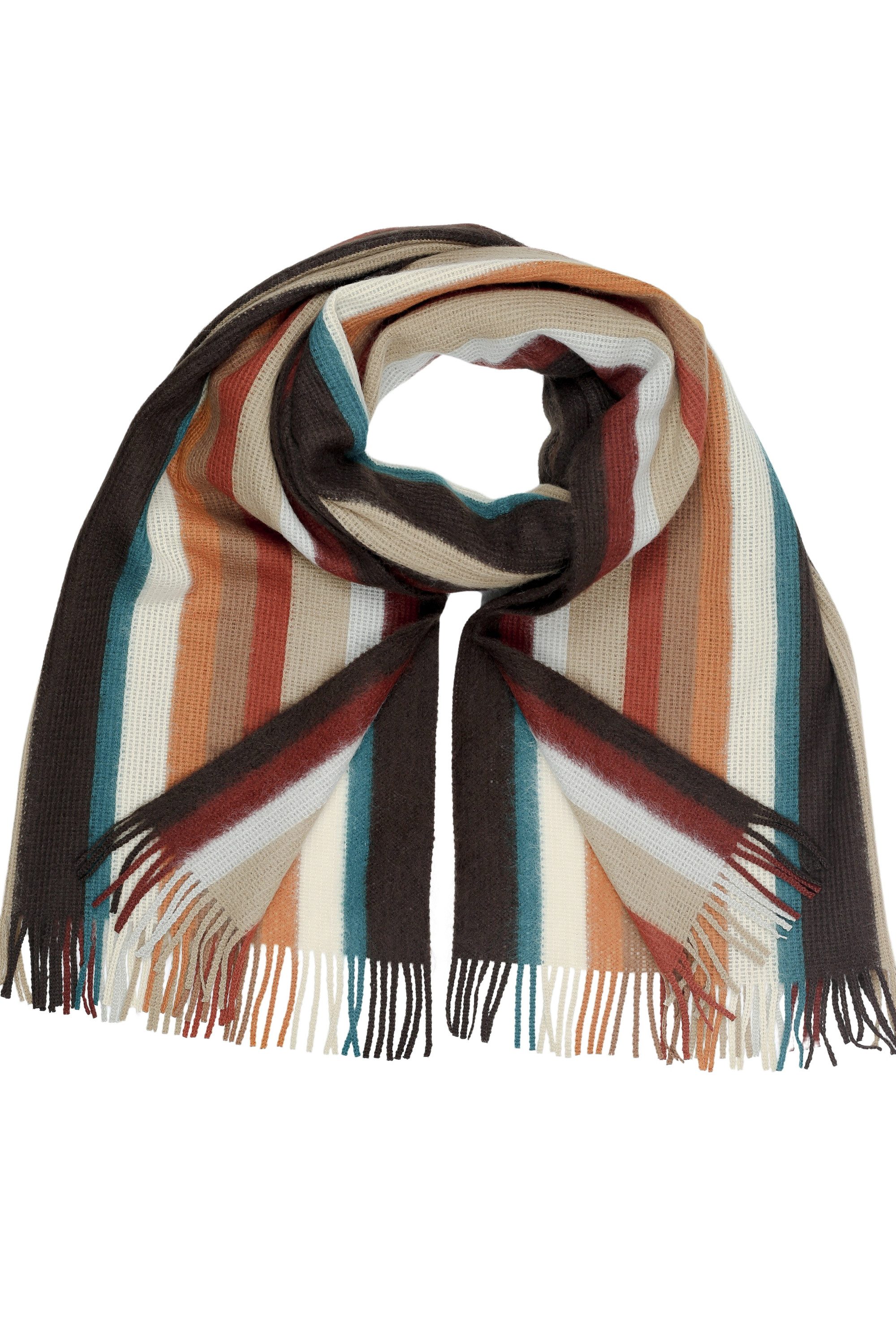 COLLEZIONE ALESSANDRO Wollschal Farbstreifen, (1-St), in modischen Farben, Made in Italy