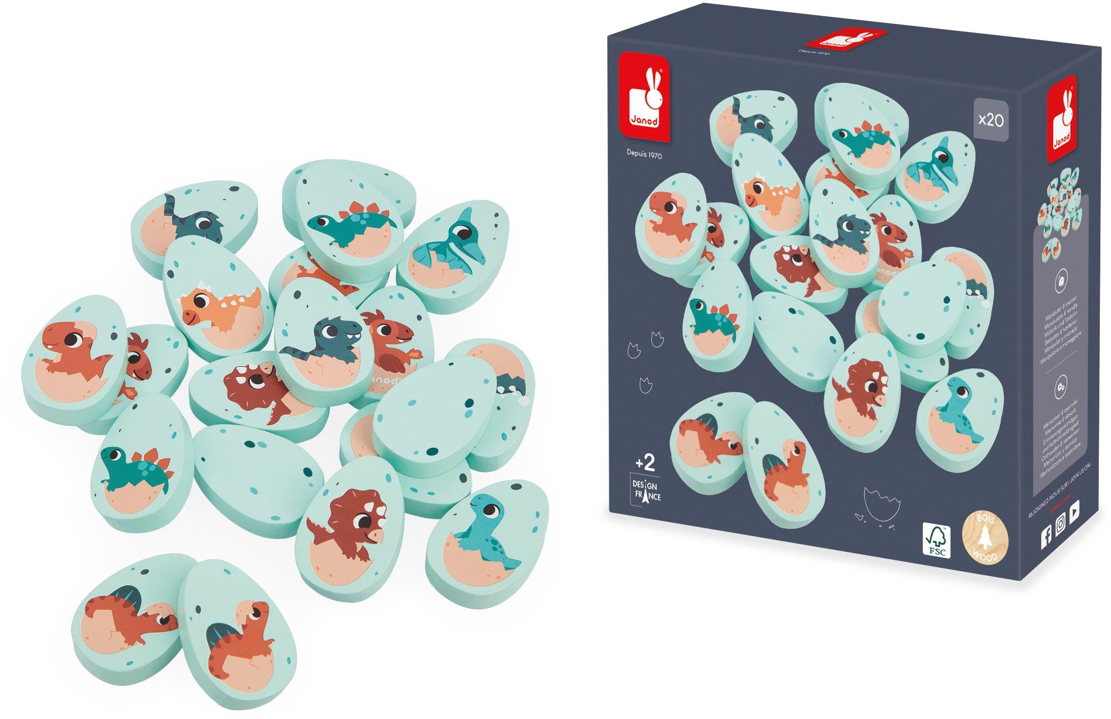 Janod Spiel Memo Dinosaurier