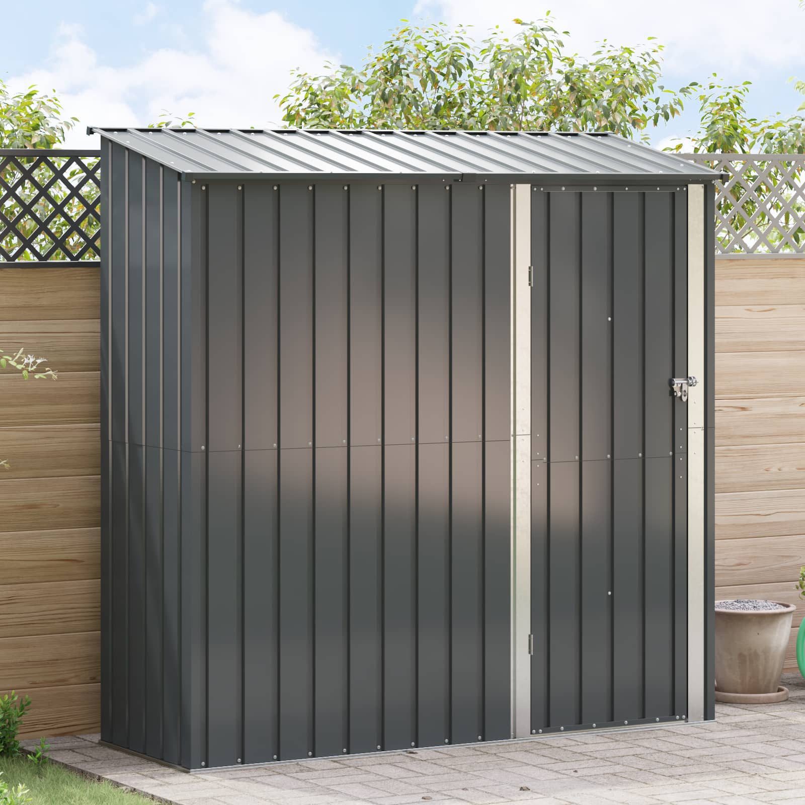 vidaXL Gartenhaus Gartenhütten Anthrazit 203,5 x 73 x 200 cm Metall