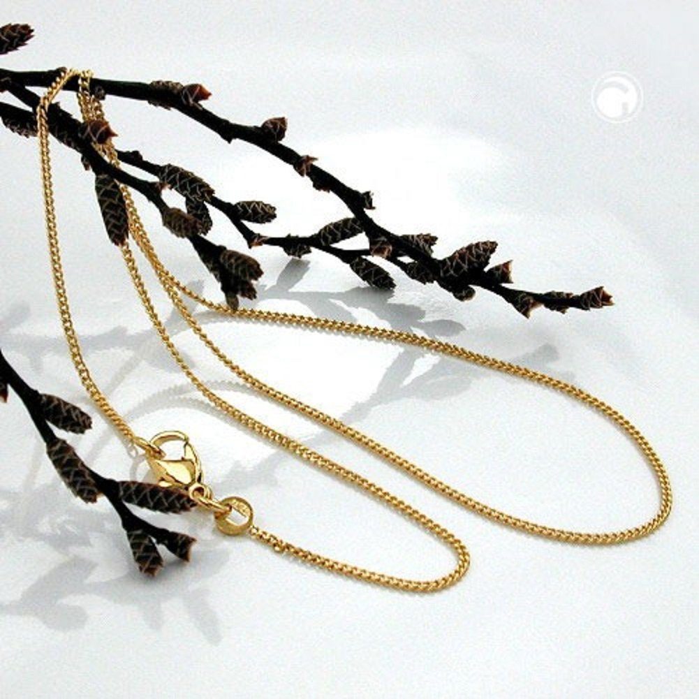 unbespielt Kette ohne Anhänger Halskette Panzerkette 1,2 mm vergoldet AMD Länge 38 cm kl. Schmuckbox, Modeschmuck für Damen und Herren