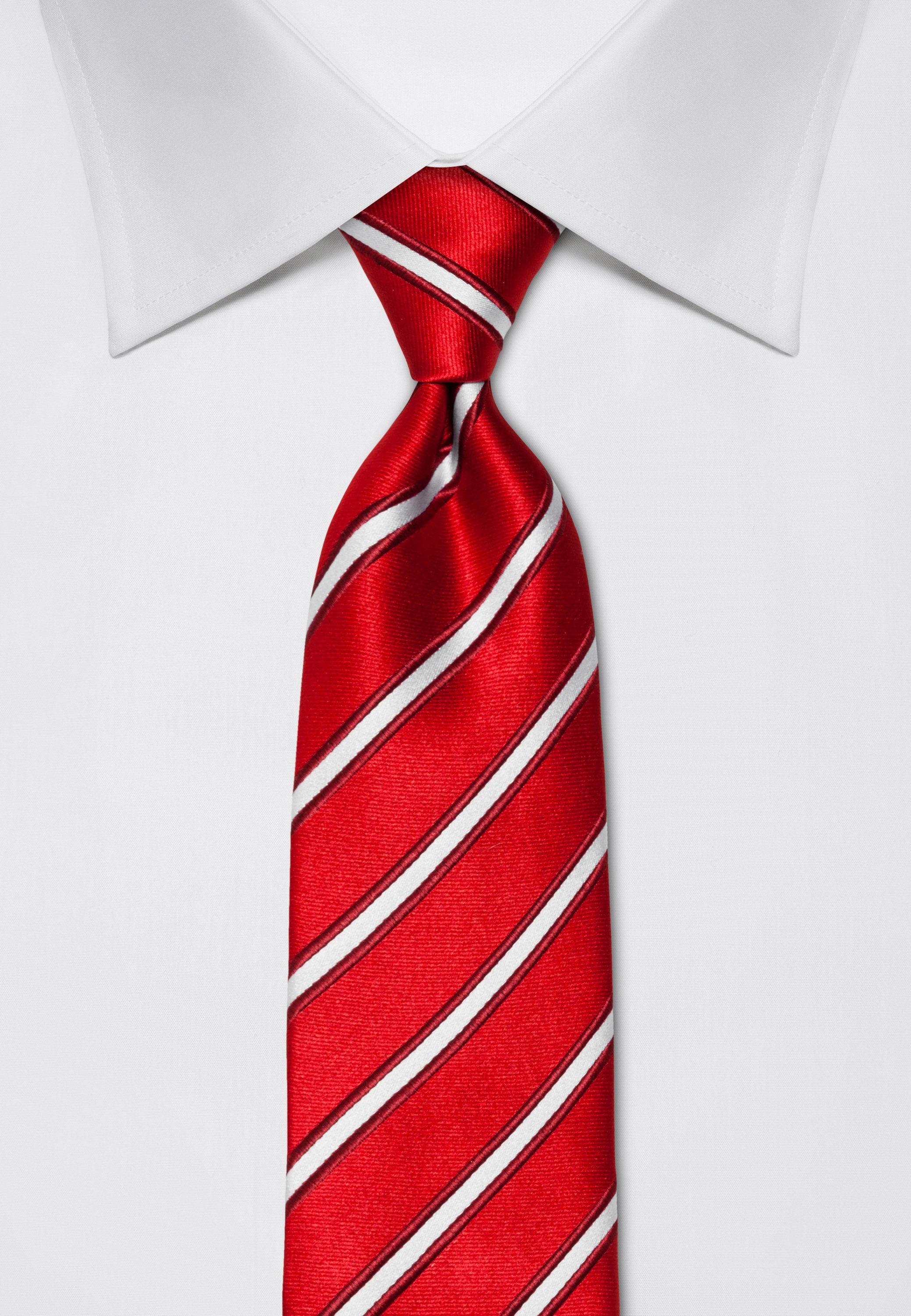 Krawatte rot gestreift Boretti Vincenzo