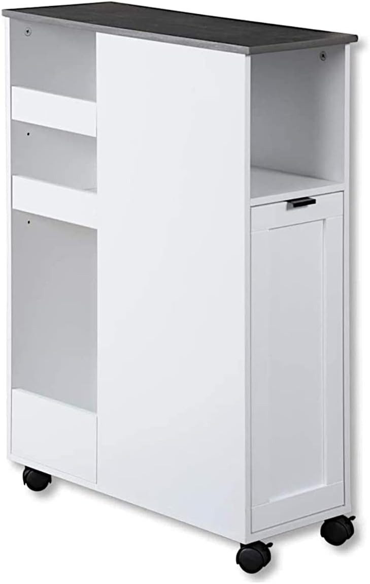 KESPER® Regal Nischenregal 24850-13 Spanplatte weiß mit Lenkrollen/Servierw günstig online kaufen