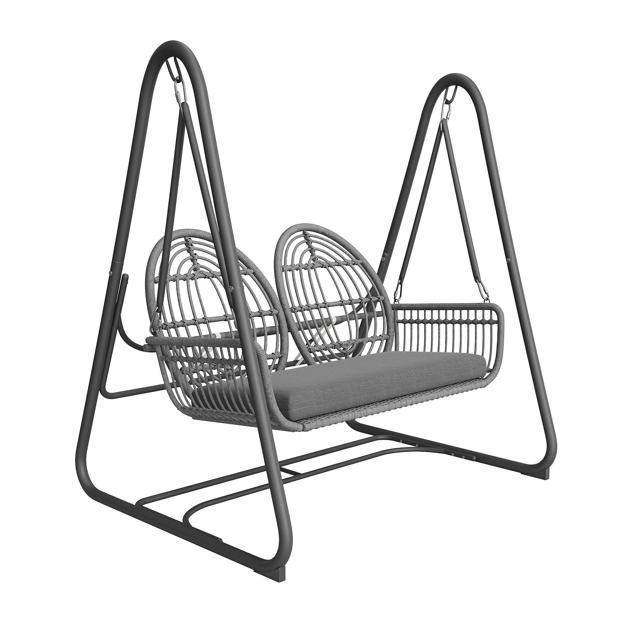 Yemaster Hängesessel Hollywoodschaukel 2-Sitzer aus PE-Rattan, günstig online kaufen