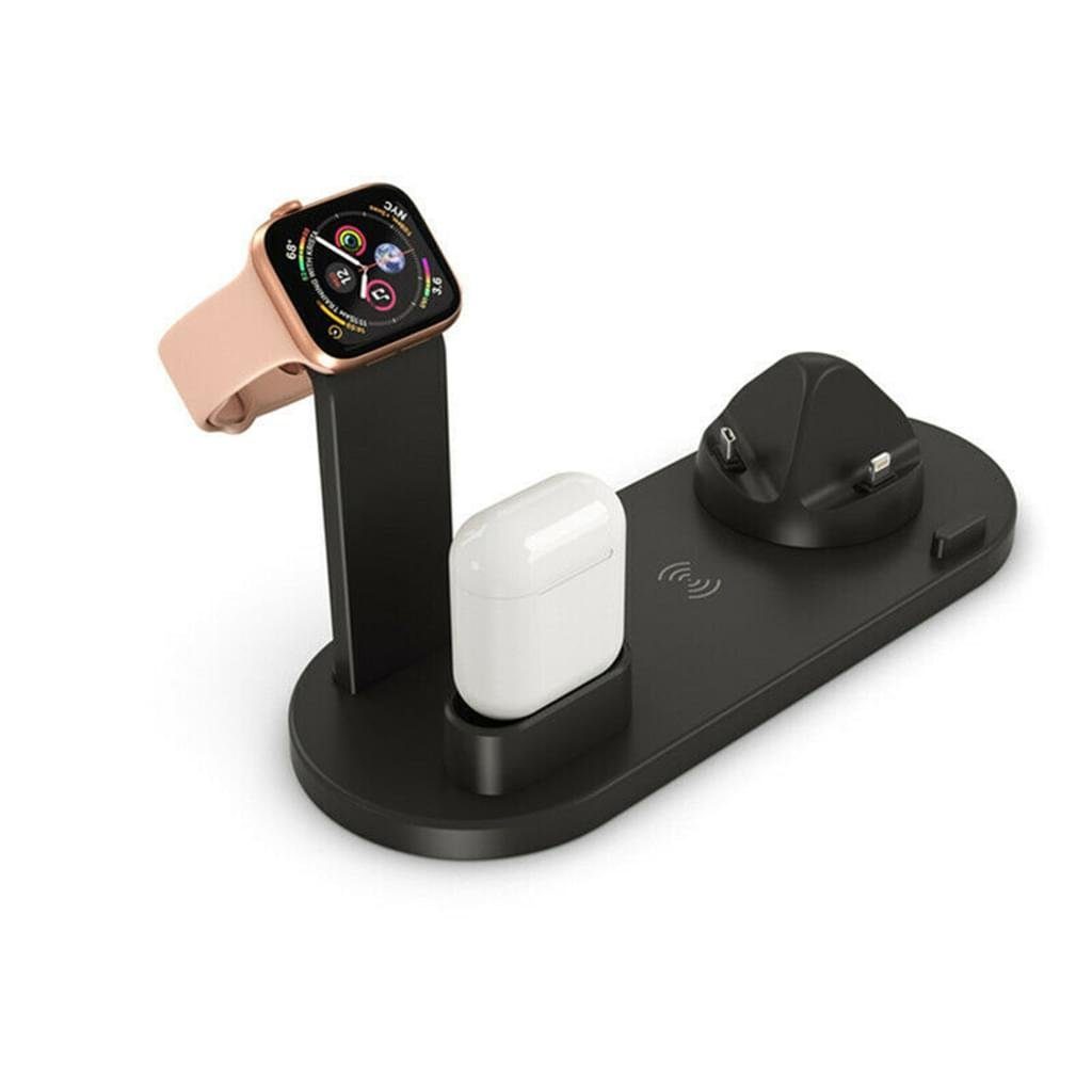 Mmgoqqt Apple TV Wireless Charger, 4 in 1 Kabelloses Ladegerät Kompatibel  mit iPhone 14/13/12/11/X/8, Apple Watch Ultra/8/7/6/SE/5/4/3, Air Pods Pro  2/1