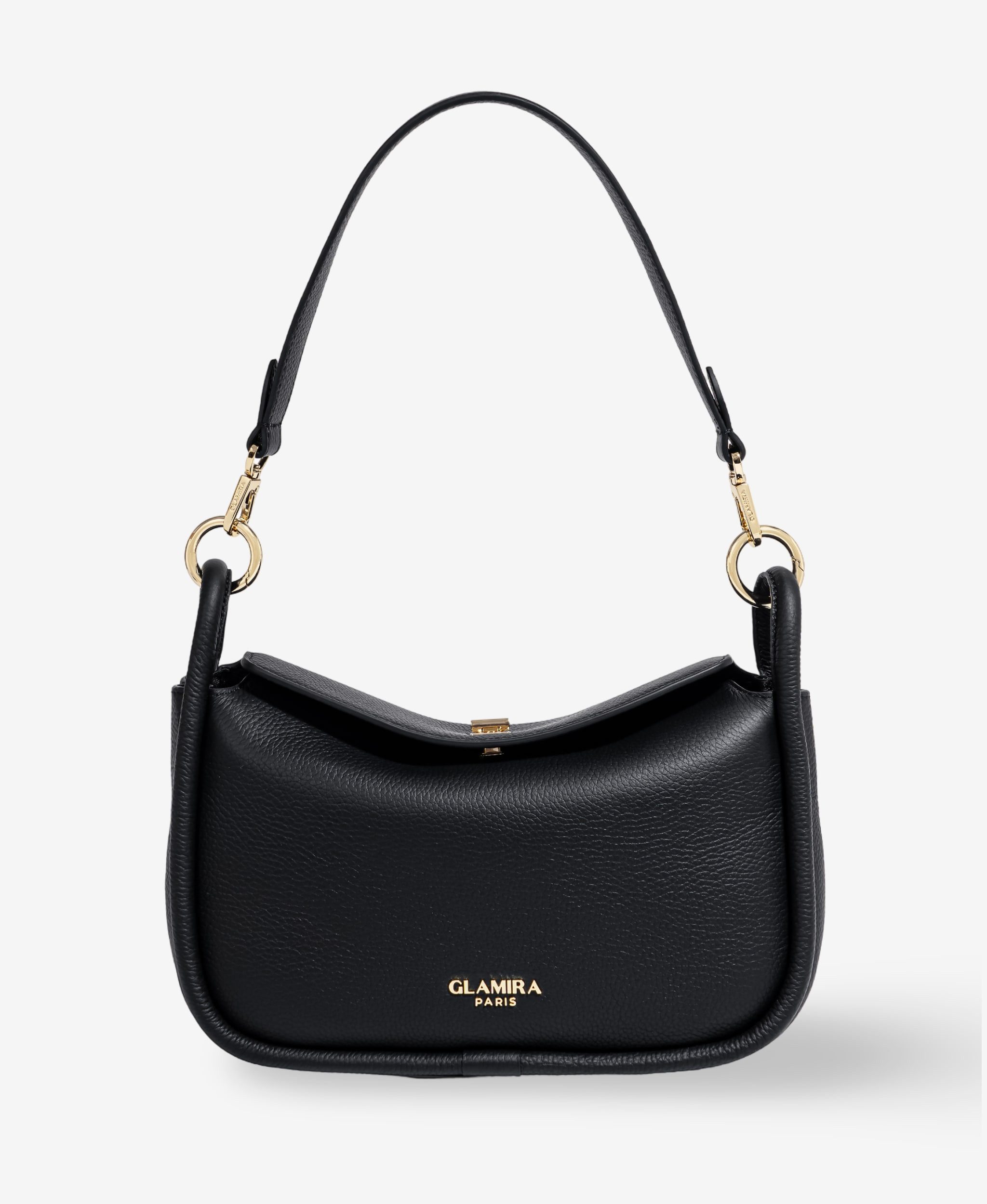 GLAMIRA Schultertasche Lysandra Schwarze Schultertasche (1-tlg), echt Leder