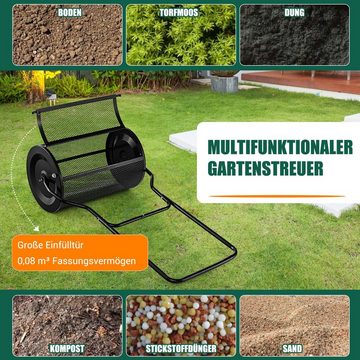 COSTWAY Streuwagen, 60,50 cm Arbeitsbreite, 80,00 l Füllmenge, mit U-Griff