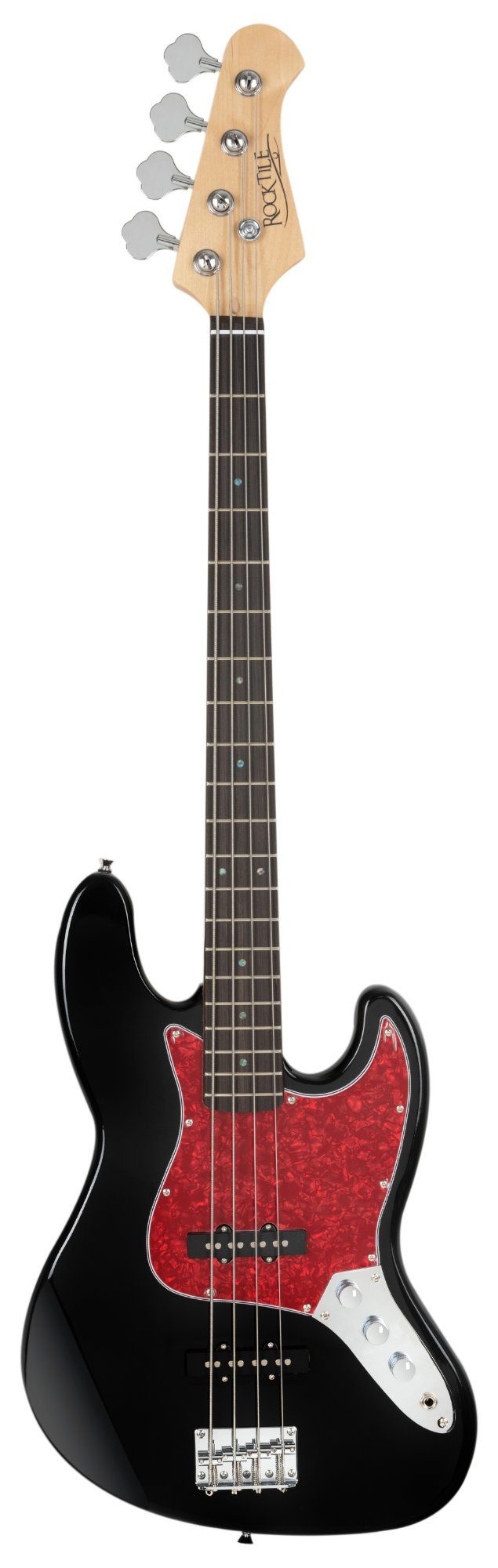 Rocktile E-Bass Pro JB-30BK 70's Deluxe Elektrobass, Jazz-Style, Bassgitarre - 2 Single-Coil Tonabnehmer