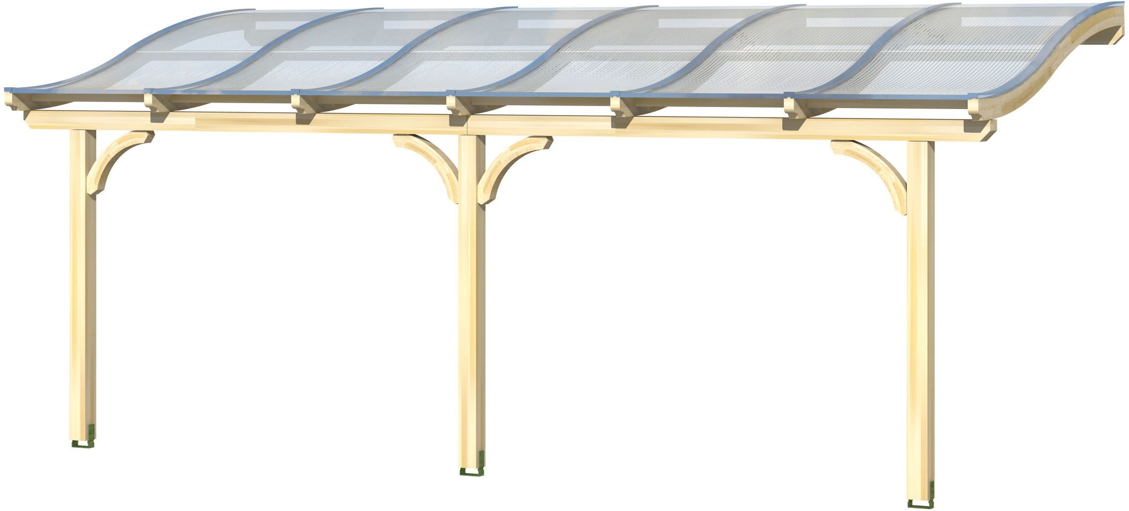 Skanholz Terrassendach Venezia, BxT: 648x239 cm, Bedachung Doppelstegplatten, Leimholz