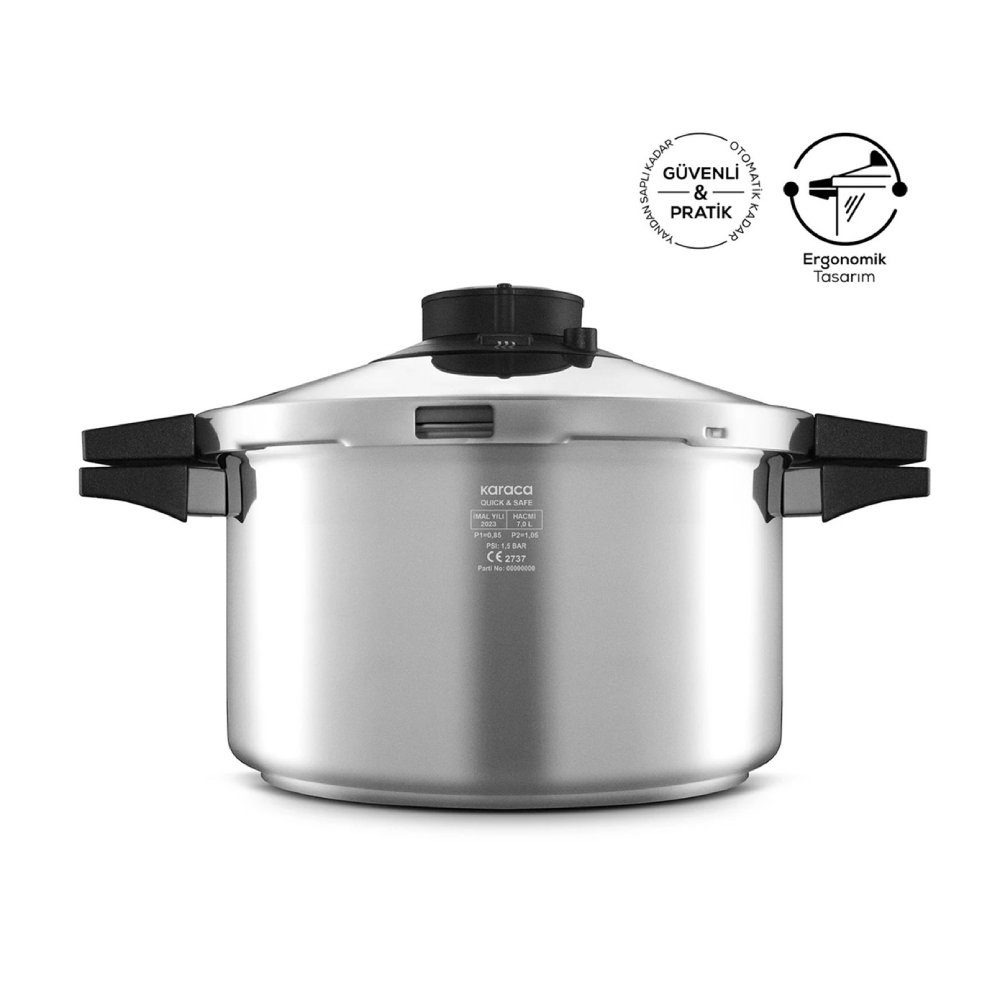Schnellkochtopf Karaca Quick and Safe Schnellkochtopf Schnell Kochtopf, 7 Liter