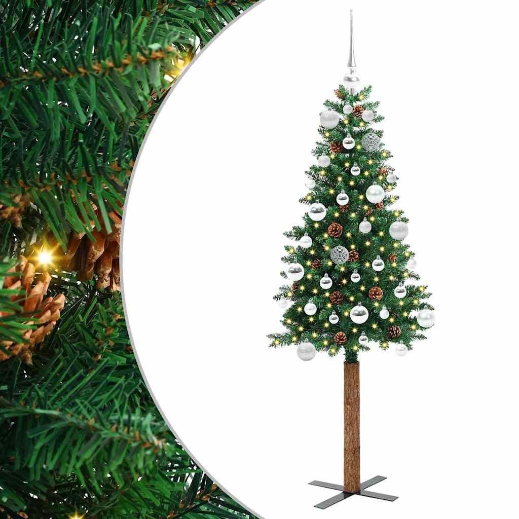 LED Baum Schlanker Weihnachtsbaum mit 150 LEDs mit Ständer Grün 150 cm