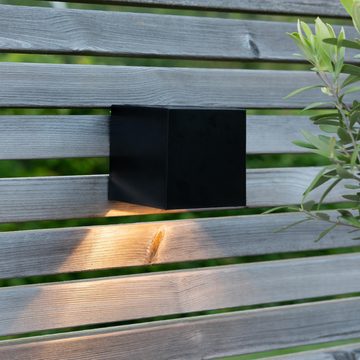 STAR TRADING LED Dekolicht Solar-Wandleuchte WallyCube, Outdoor(außen), schwarz, Solar-Wandleuchte WallyCube, Outdoor(außen), schwarz