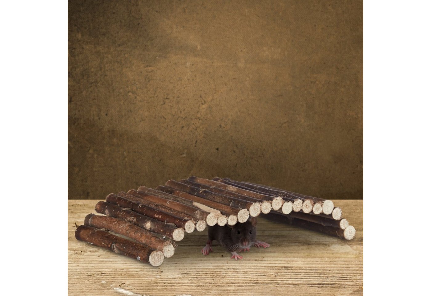 Thumbnail - relaxdays Kleintiertunnel Nagerbrücke Holz für Kleintiere, Holz
