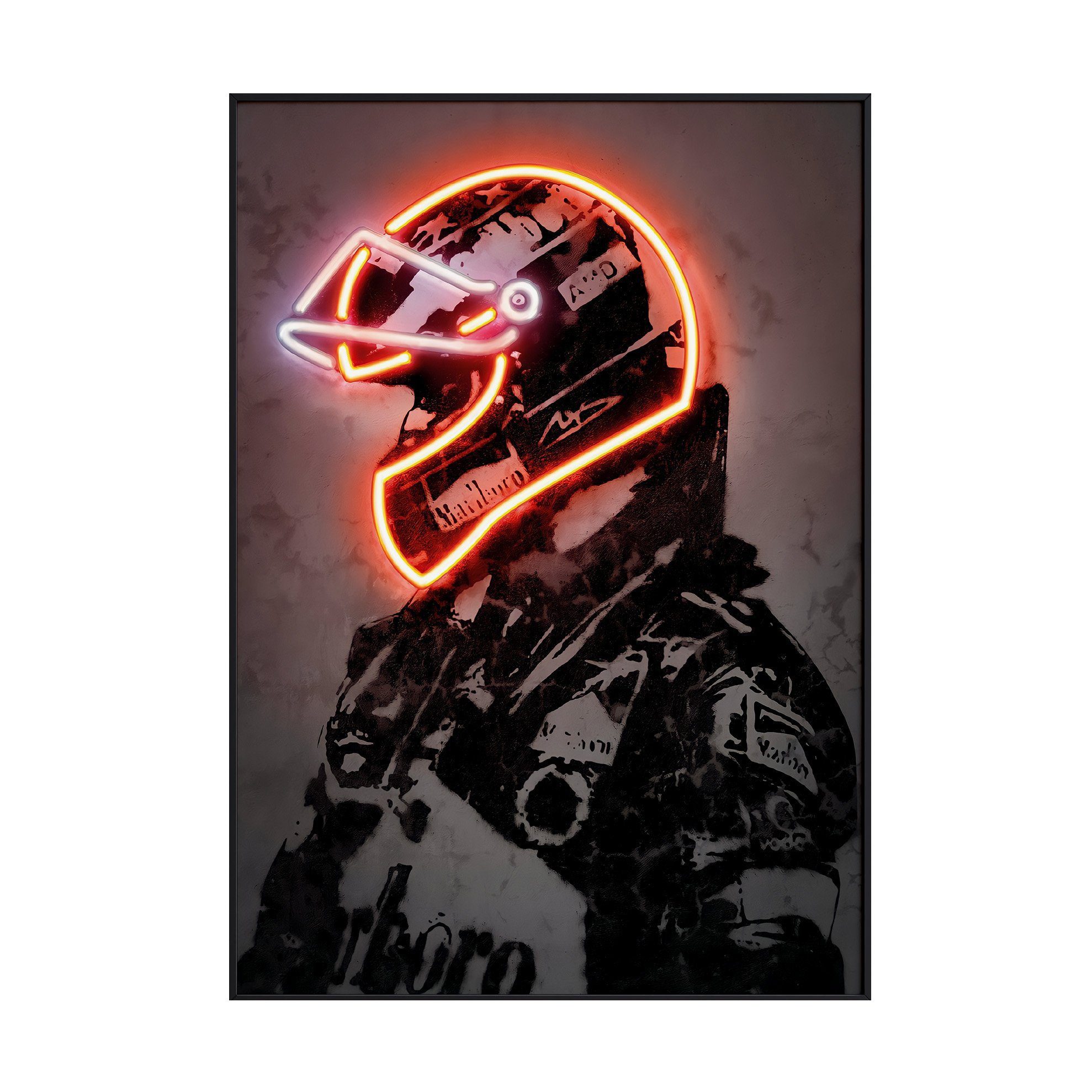 JUSTGOODMOOD Poster Premium ® Formel 1 Rennfahrer Rot Neon Helm Poster · oh günstig online kaufen