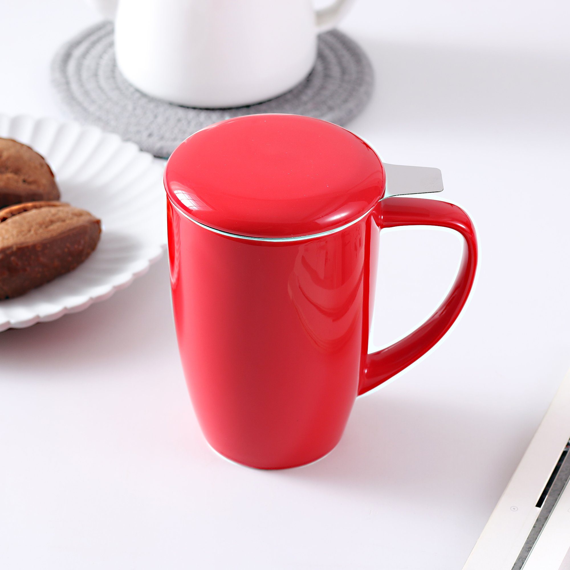 Porzellan aus LOVECASA Porzellan, Tasse, Teebecher Rot Kaffeebecher
