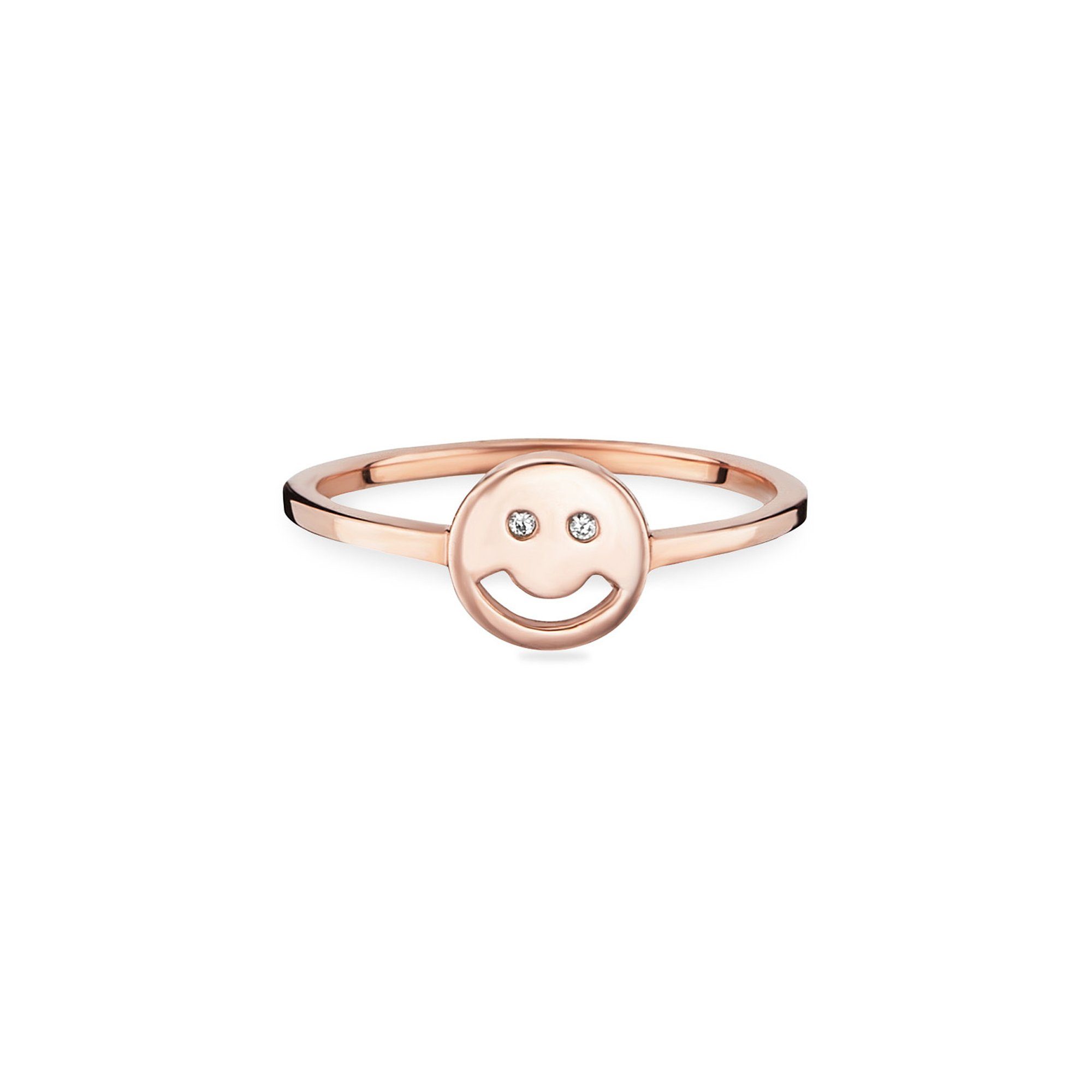 rotvergoldet Fingerring 925 Silber Zirkonia CAÏ Sterling Smile