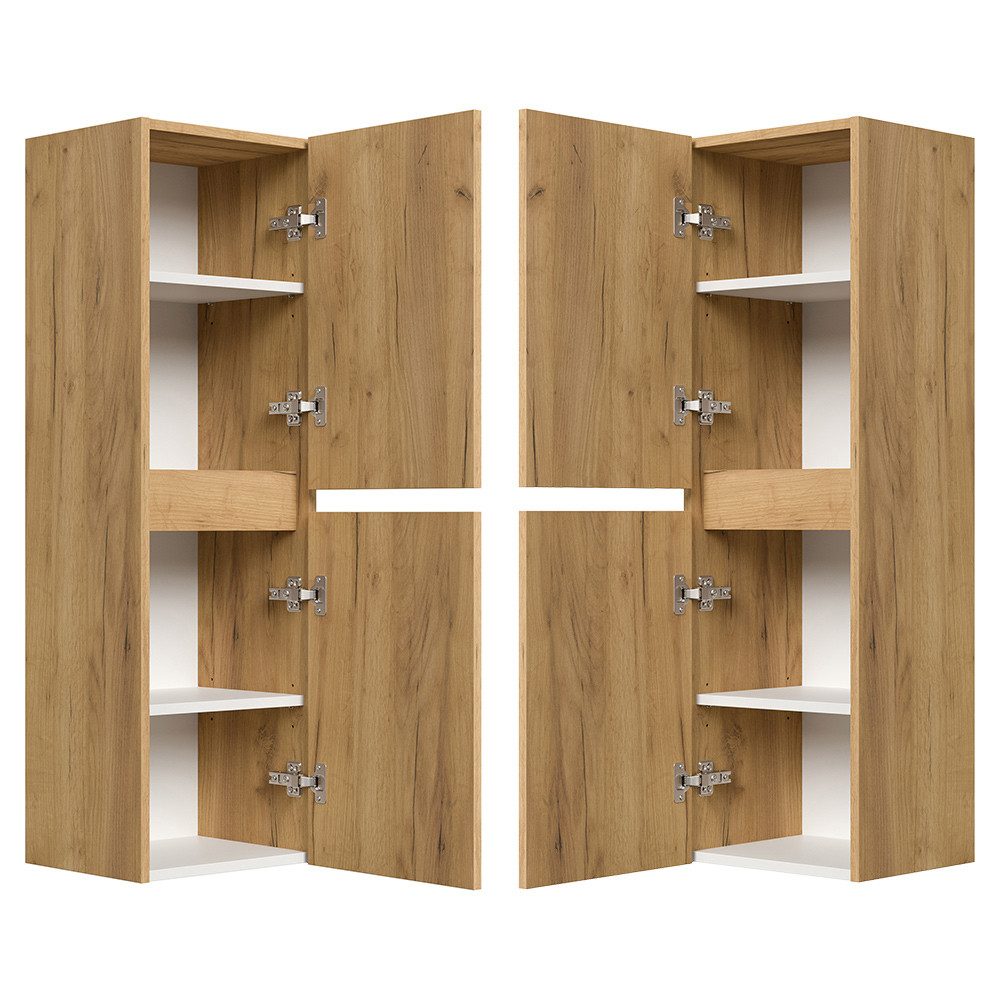 Lomadox Midischrank LIVIGNO-02 112cm hoch, wandhängend, Eiche günstig online kaufen