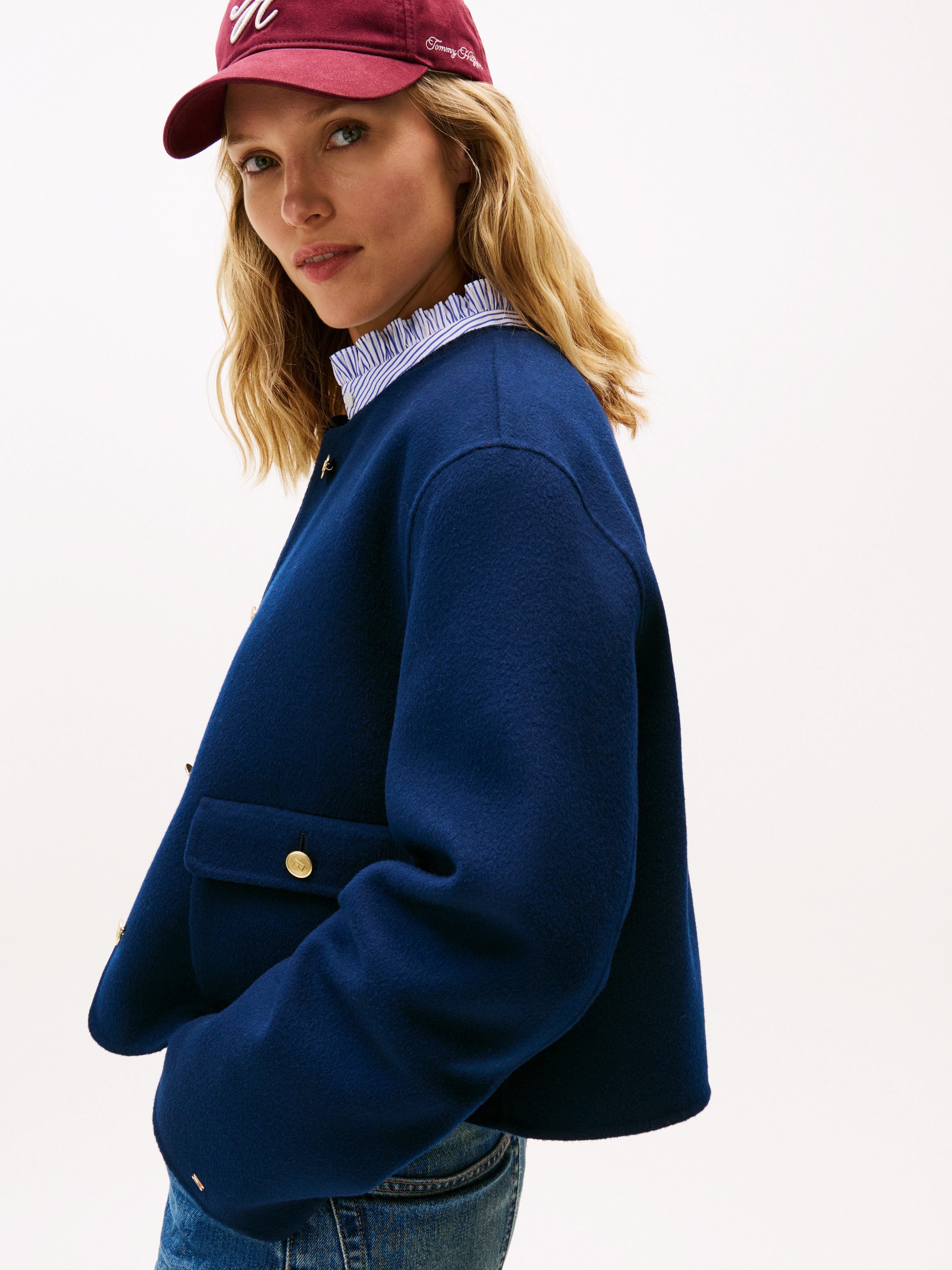 Tommy Hilfiger Kurzjacke DF WOOL BLEND REG LADY JACKET mit Wolle günstig online kaufen