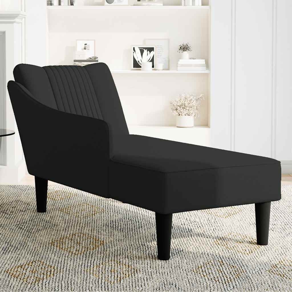 vidaXL Chaiselongue Chaiselongue mit Rechter Armlehne Schwarz Samt, 1 Teile