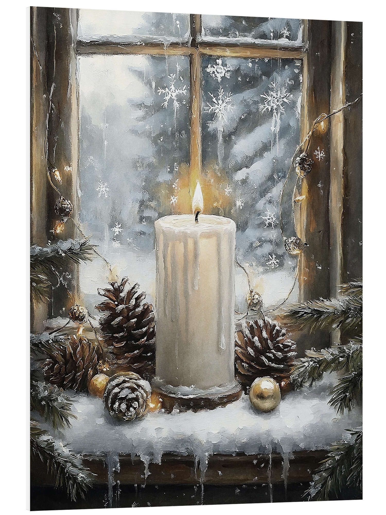 Posterlounge Wandbild Weihnachtskerze, Olga Telnova, erhältlich als Poster, Leinwandbild, Wandsticker oder Acrylglasbild