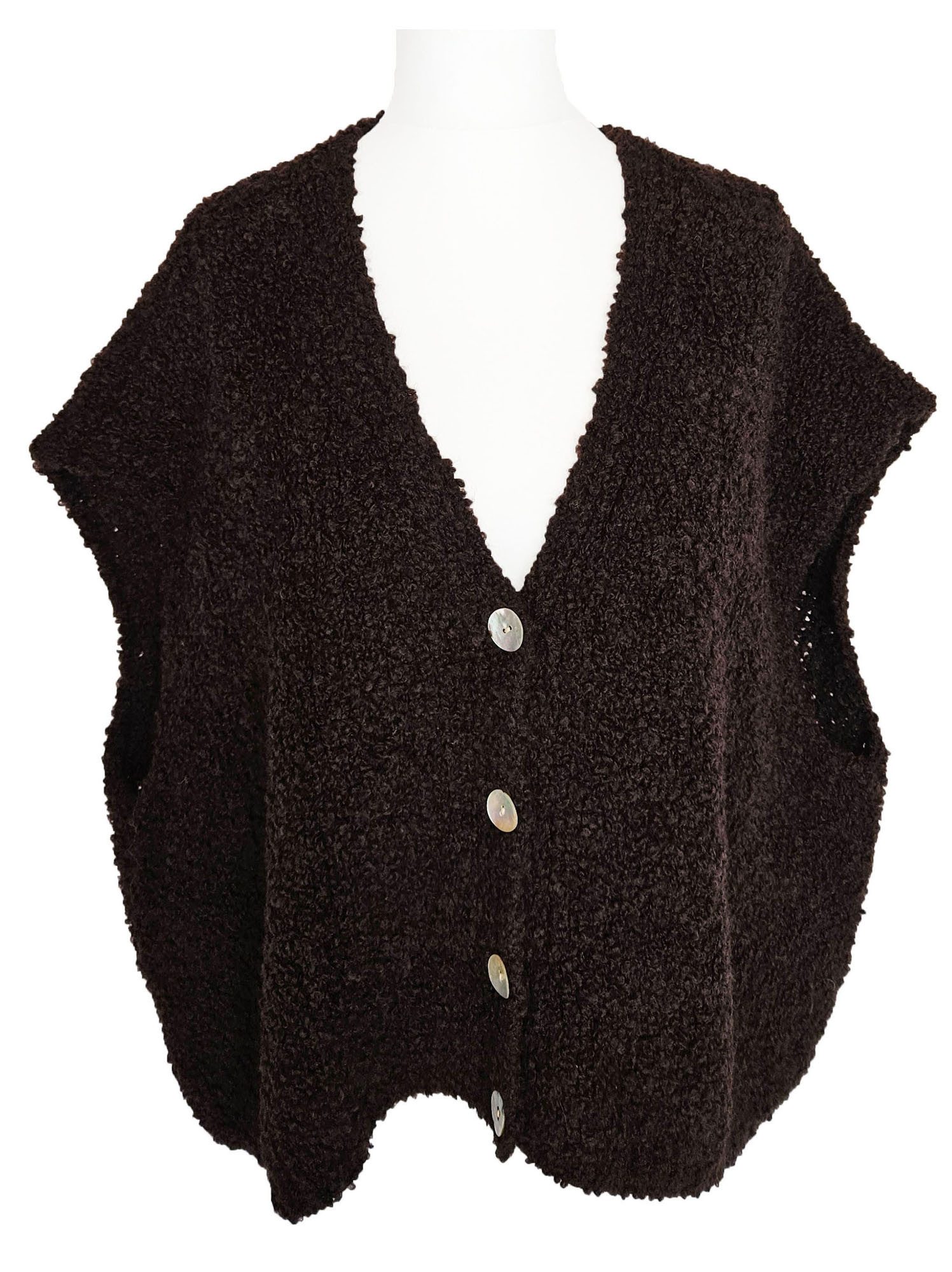 Strickweste Saison Grobstrick Weste oversized XL Braun 42 44 46 48