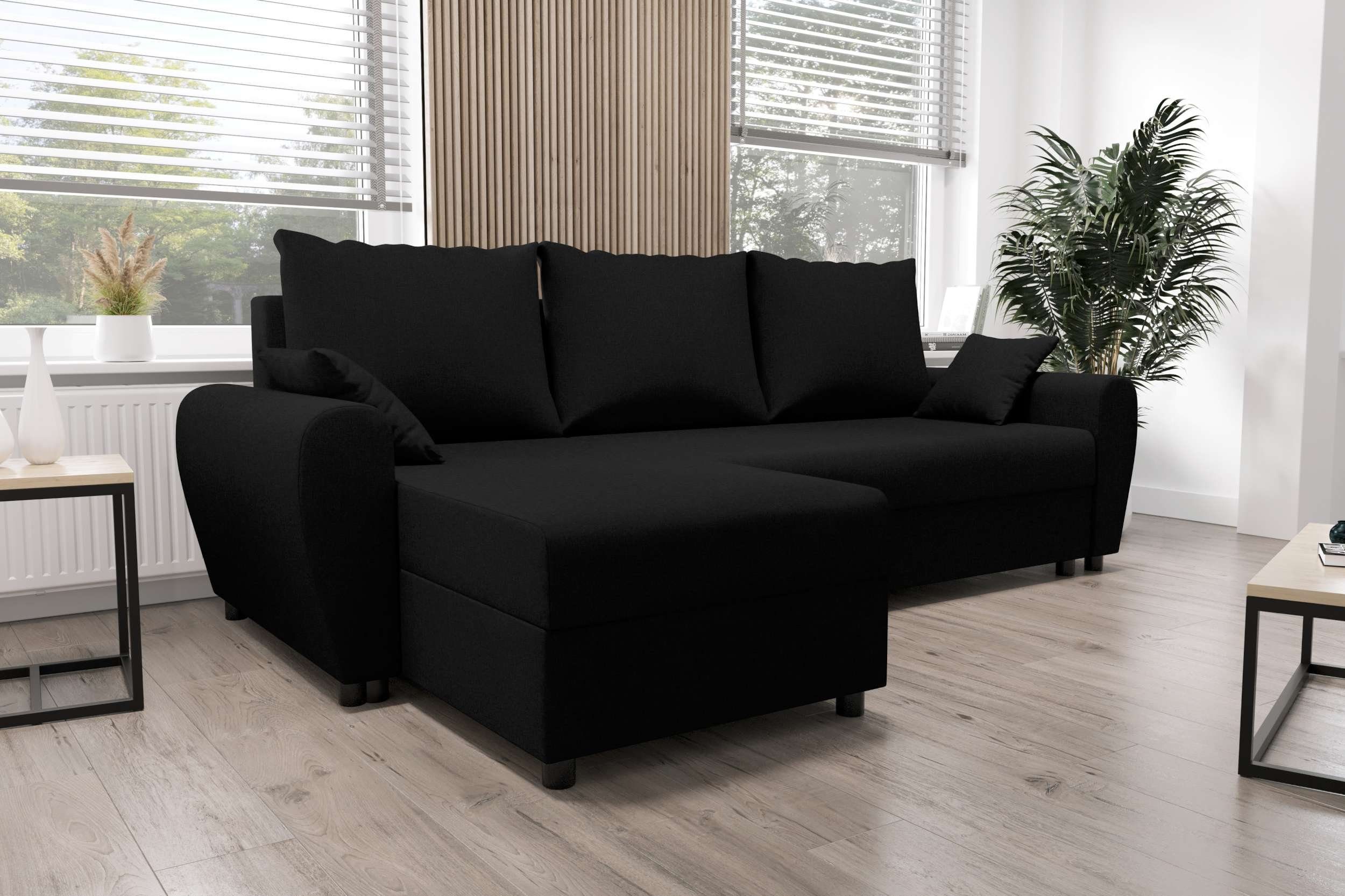 Stylefy Ecksofa Melina, L-Form, Eckcouch, mit Bettfunktion, Sofa, Sitzkomfort, mit Bettkasten, Design Modern
