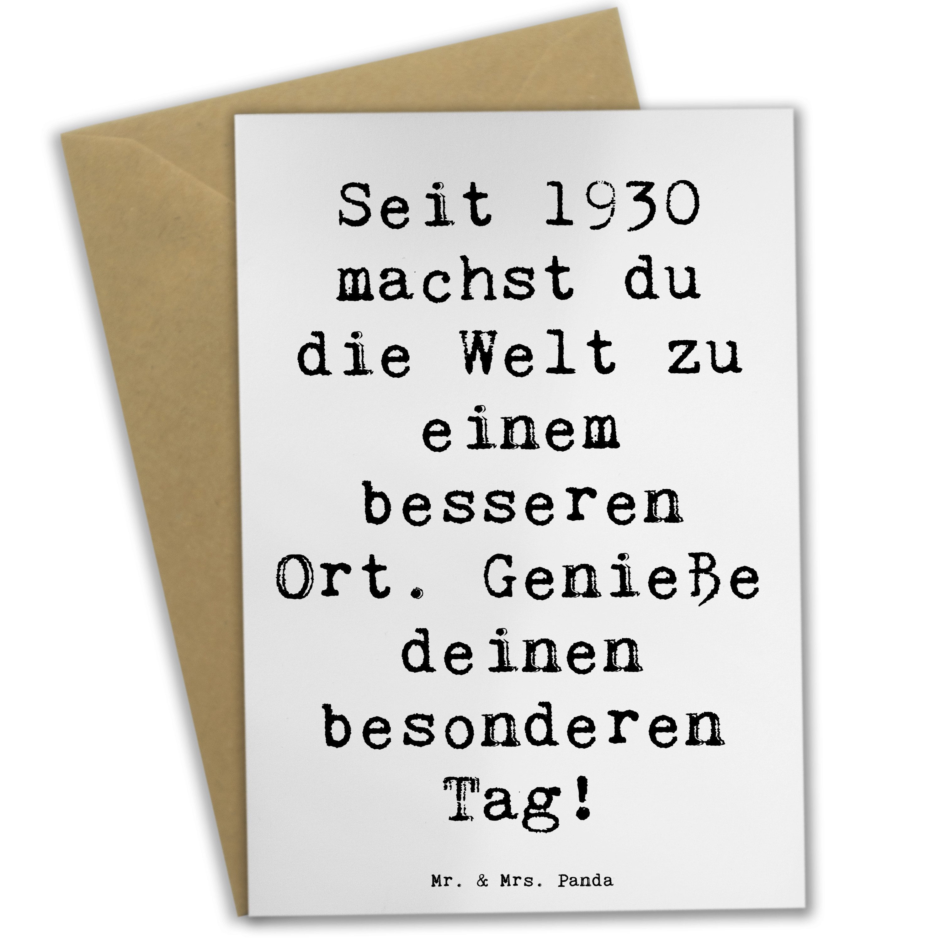 Grußkarte Spruch 1930 Geburtstag - Weiß - Geschenk, Geburtstag 1930, Alles gut