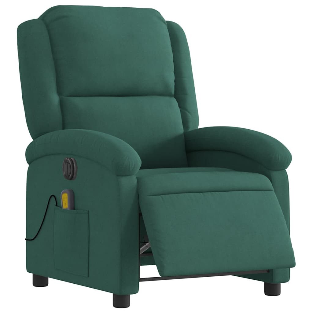 vidaXL Sessel Massagesessel Elektrisch Dunkelgrün Samt günstig online kaufen