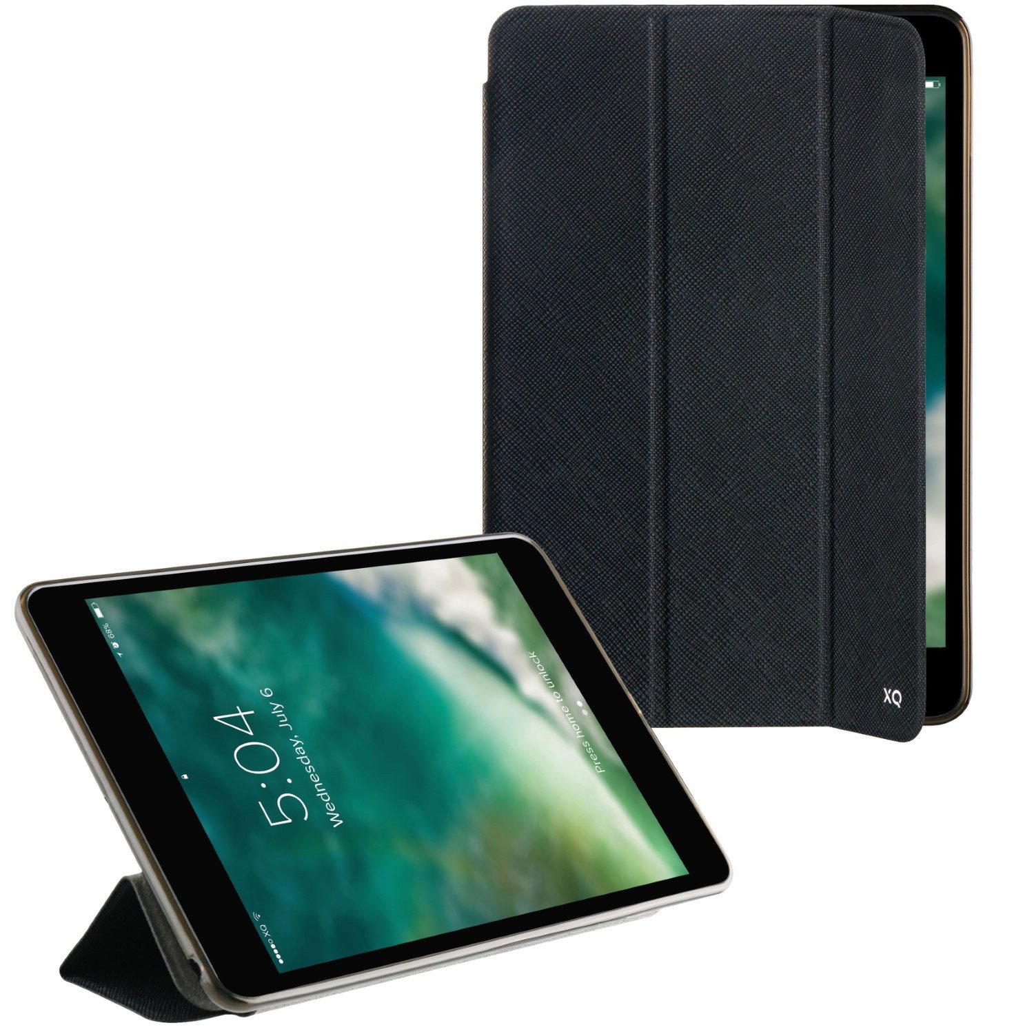 XQISIT Tablet-Hülle Smart Case Tasche Fold Cover Hülle Schwarz, Standfunktion Magnet-Verschluss für Apple iPad mini 7 2024 6 2021 8,3"
