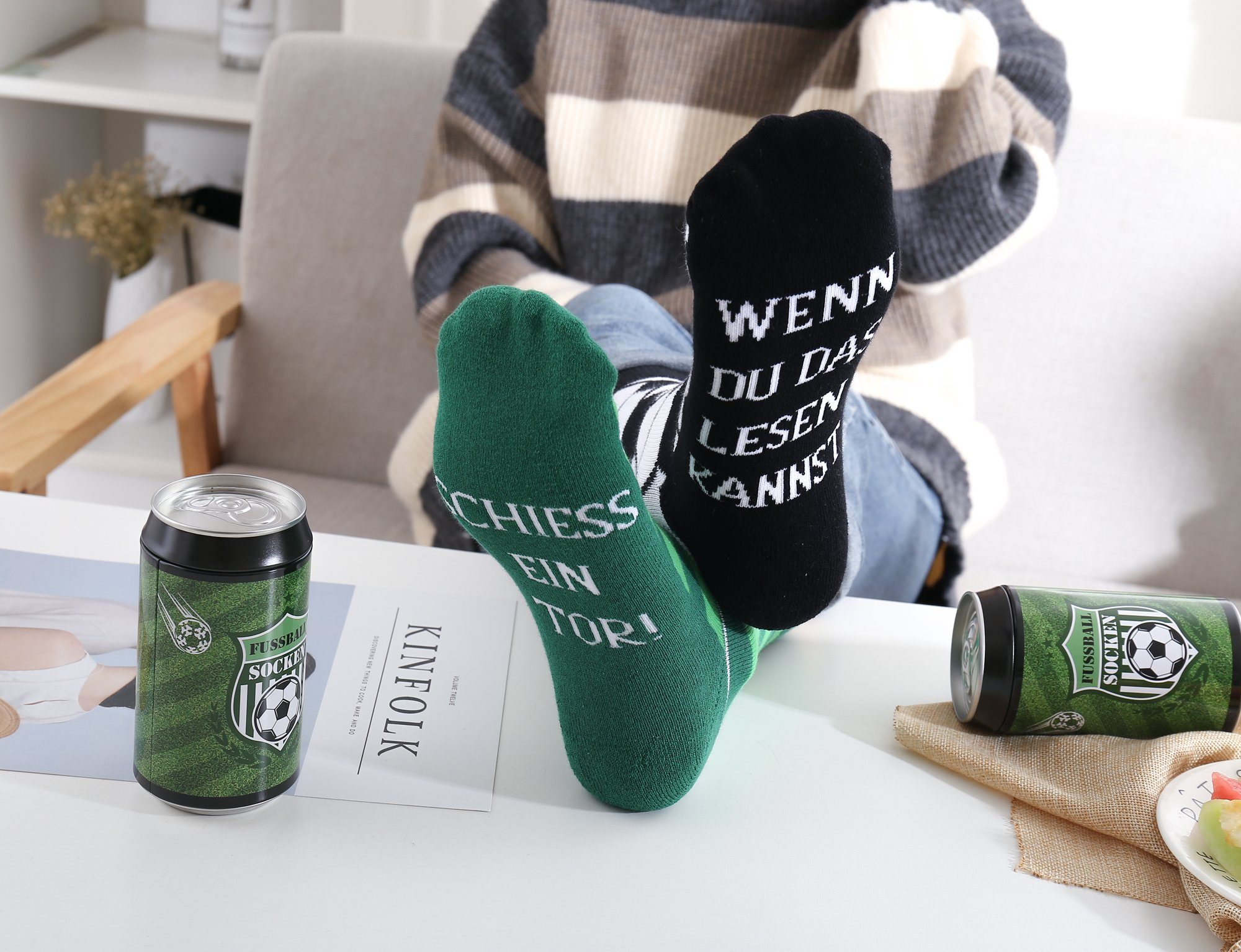 Lucadeau Freizeitsocken Lustige Fussball Socken, Geschenk für Männer, Vater günstig online kaufen