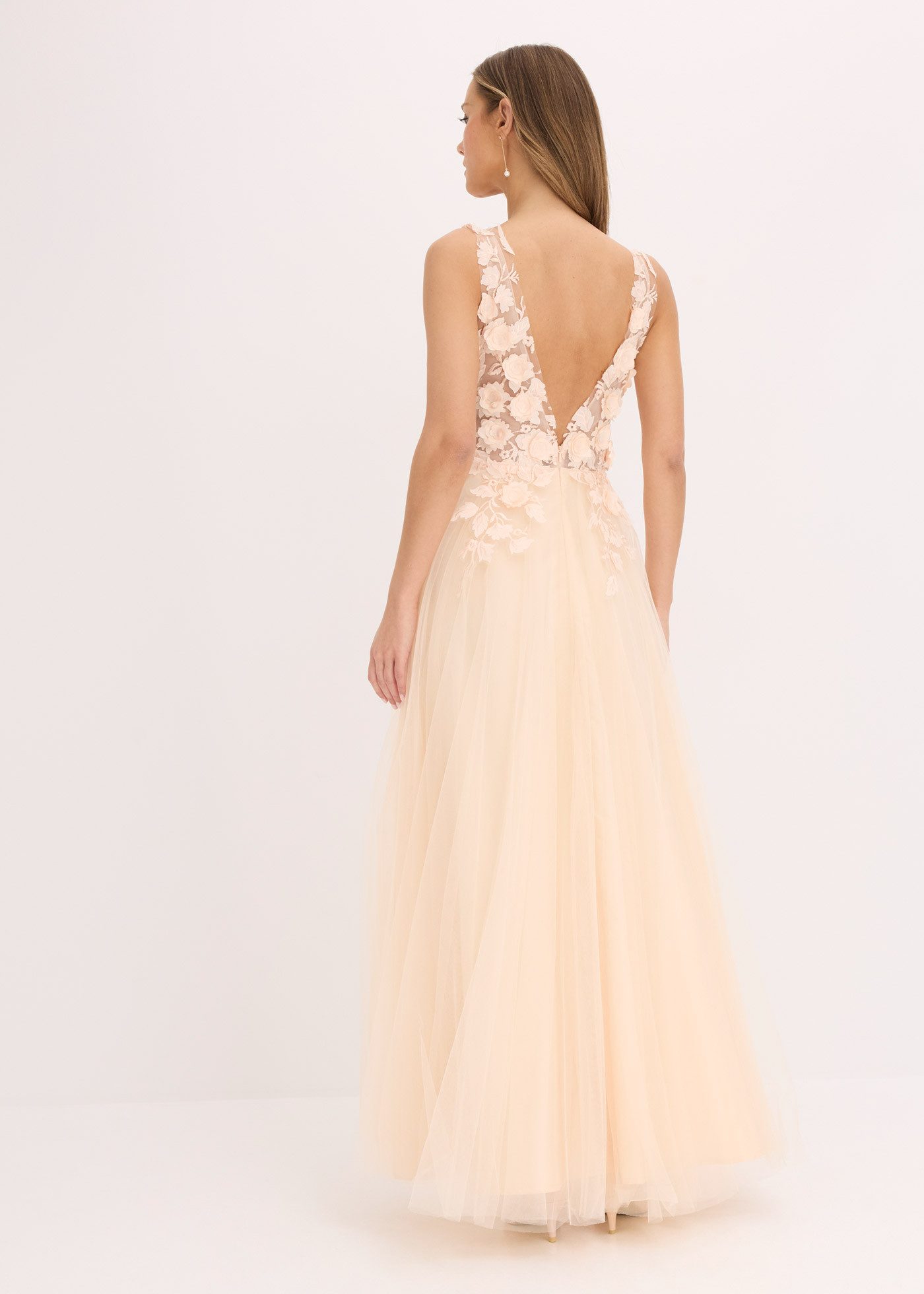 bonprix Maxikleid für festliche Anlässe, aus Tüll mit floraler Applikation, Maxi-Länge – Bild 2 von 5