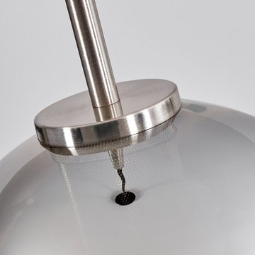 hofstein Hängeleuchte Hängelampe Metall/Glas Leuchte 1-flammig Schirm aus Glas (20 cm), ohne Leuchtmittel, Höhe max. 145 cm, 1 x E27