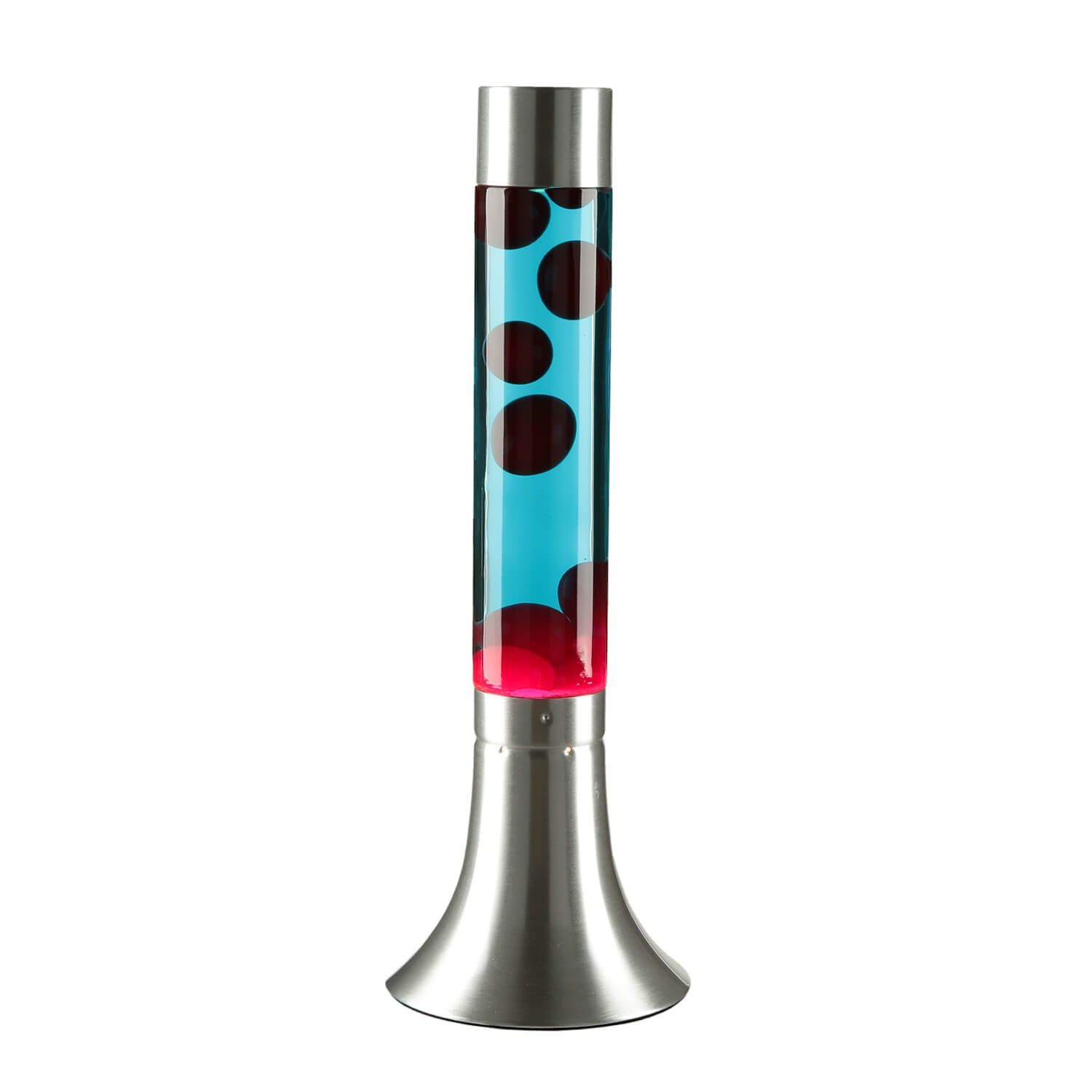Tischlampe Lavalampe Kabelschalter Licht-Erlebnisse YVONNE, Rot hoch Blau stimmungsvoll 38 cm