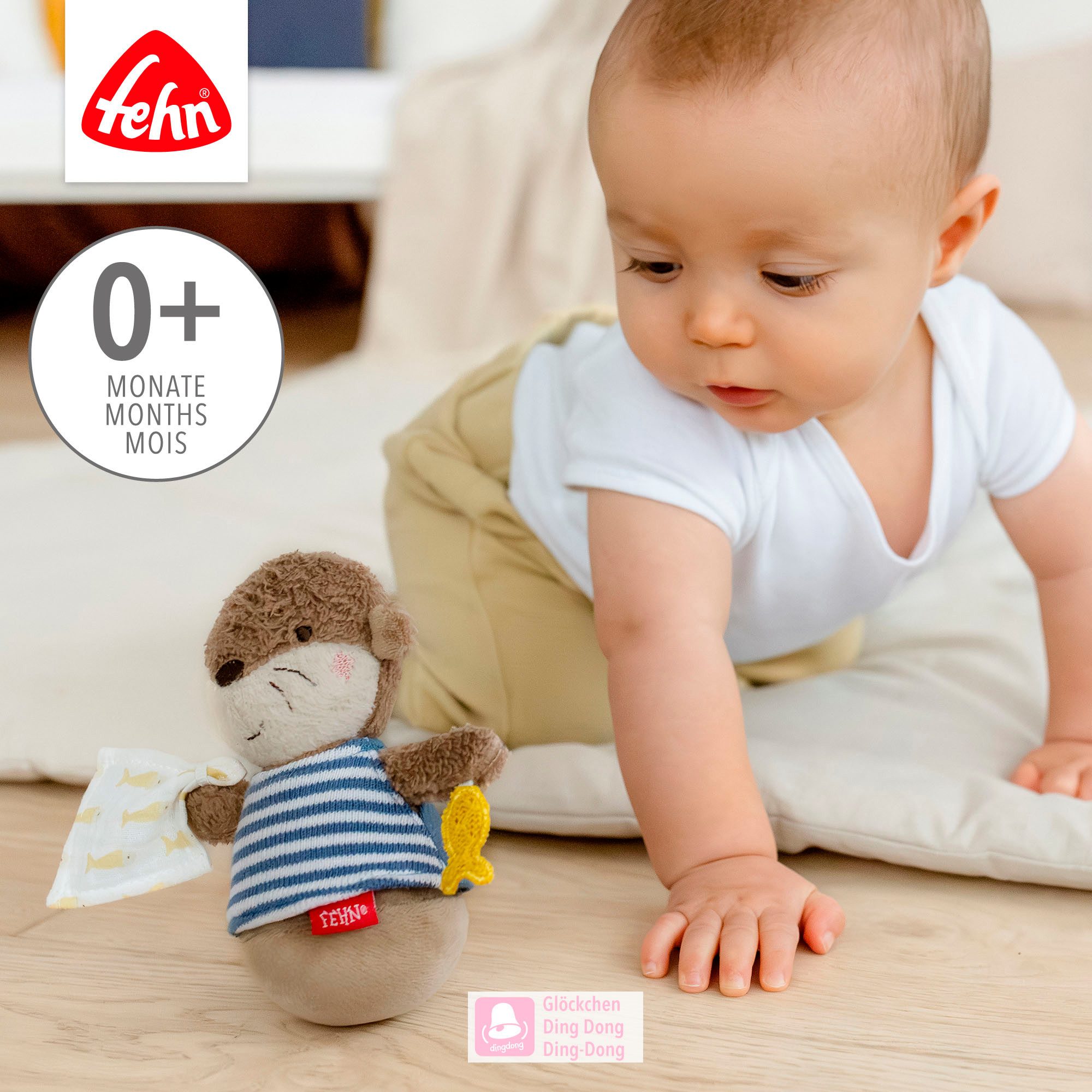 Fehn Greifspielzeug Otter Theo, Mini-Stehauf Otter