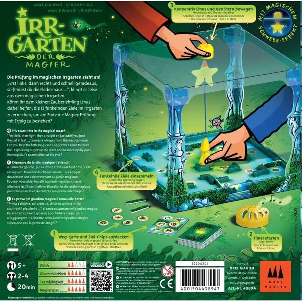 Schmidt Spiele Spiel Drei Magier®: Irrgarten der Magier, Kinderspiel 3D-Actionspiel ab 5 Jahren