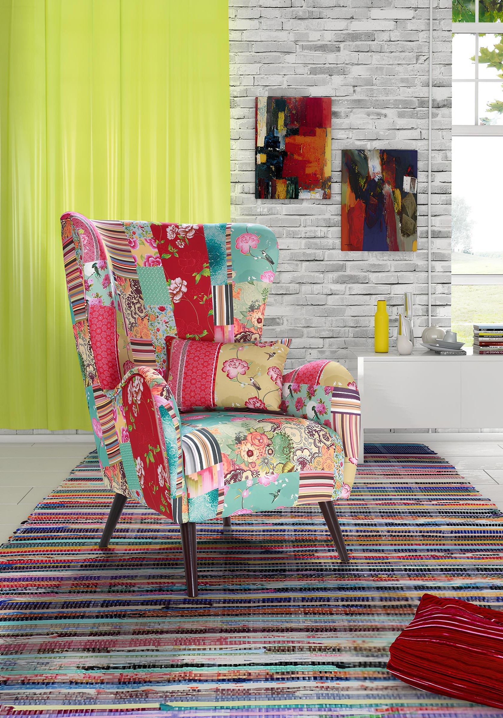 Xlmoebel Ohrensessel Designer Sessel Polster Stoff Leder Lounge Stuhl Relax (1-St), Made in Europa