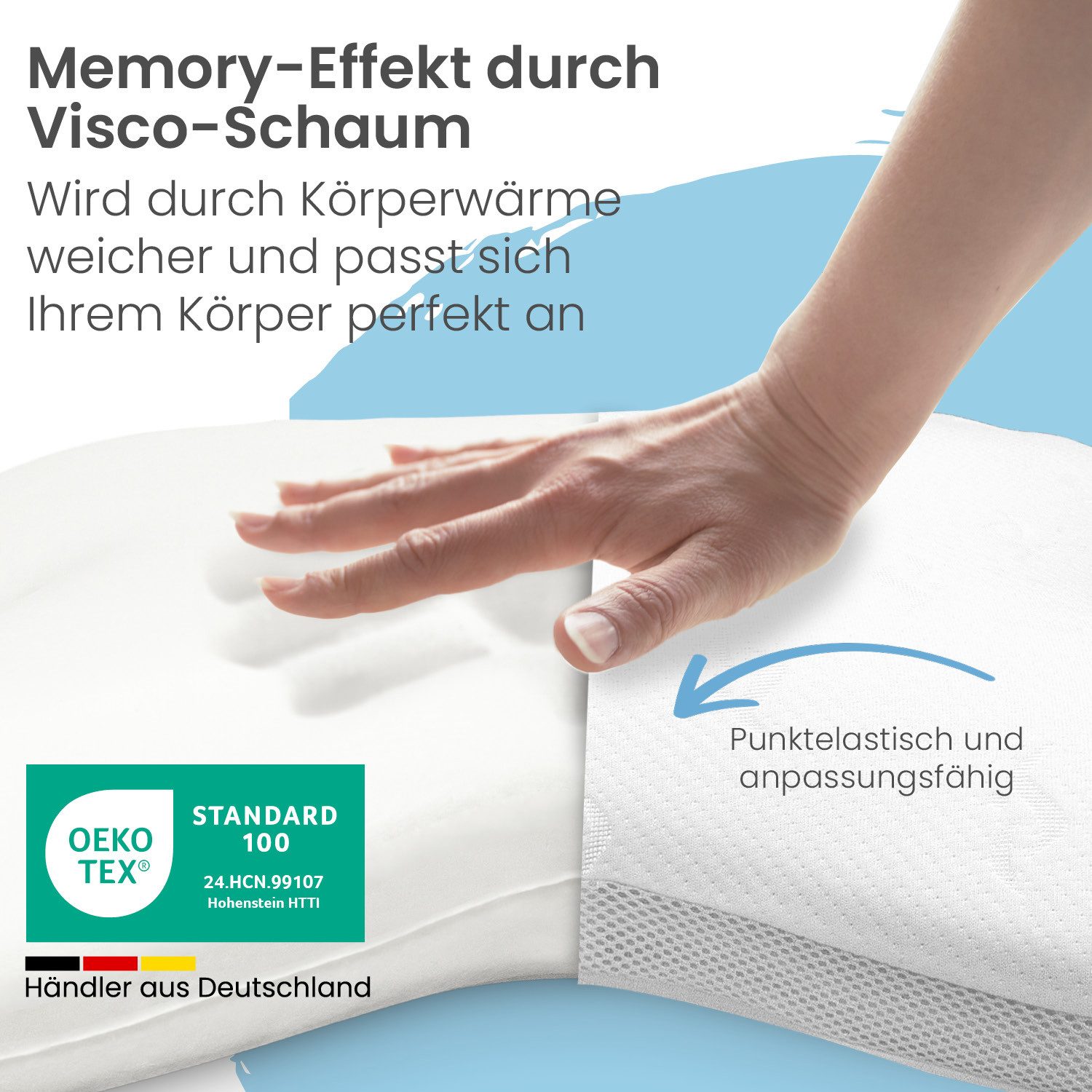 ELONEO Schlafkissen Visko-Schmetterlingskissen, körperangepasste Form, Füll günstig online kaufen