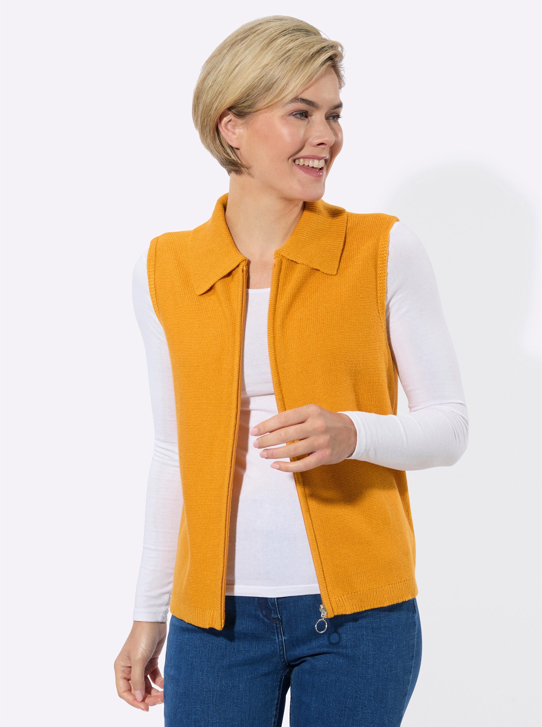 Witt Strickweste Strickweste Ärmellos Links-Strick