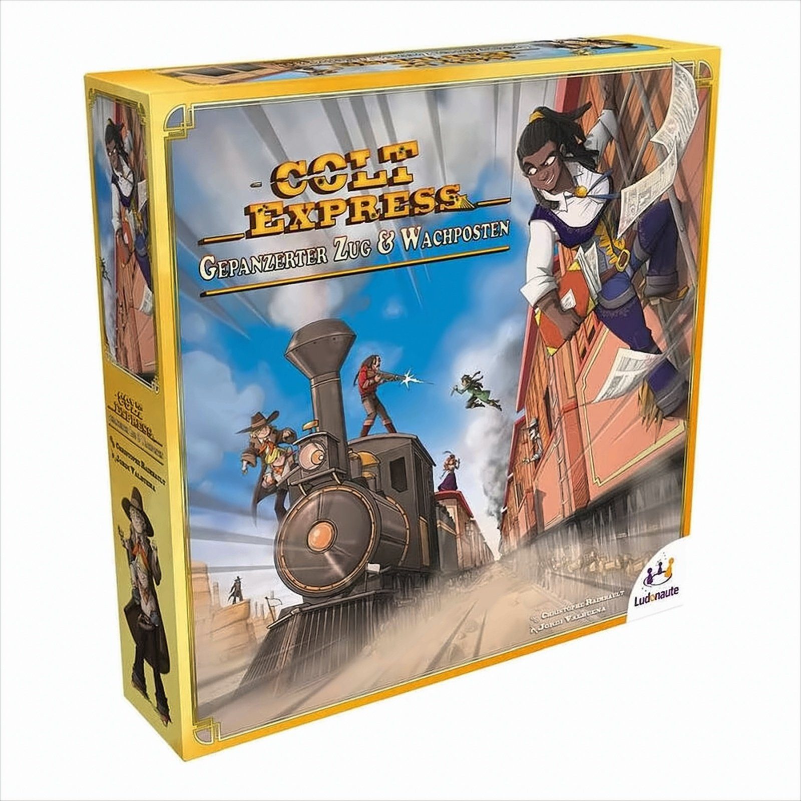 Ludonaute Spiel Colt Express - Gepanzerter Zug & Wachposten