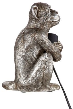 GILDE Tischleuchte GILDE Lampe Monkey - silber - H. 22cm x B. 12cm