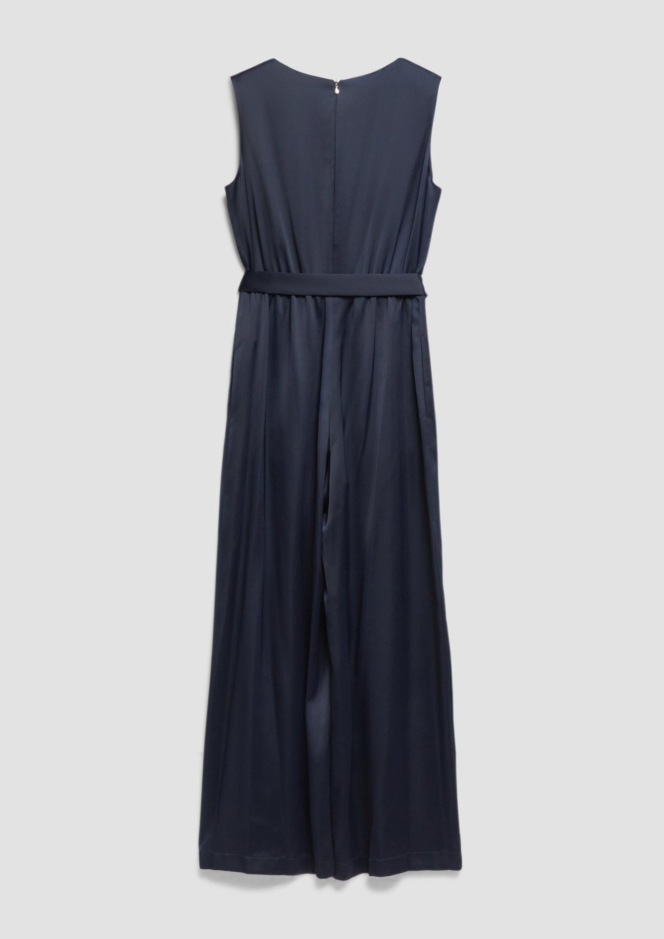 s.Oliver Jumpsuit Overall Satinierter Overall mit Bindegürtel