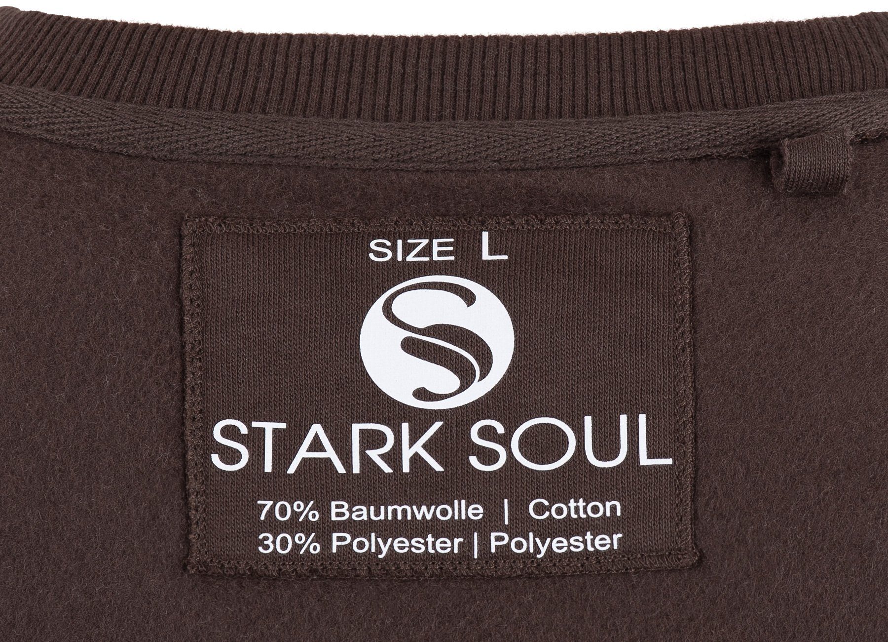 Stark Rundhals-Sweater Stark Sweatshirt Unisex Braun Soul "College" Sweatshirt Soul®