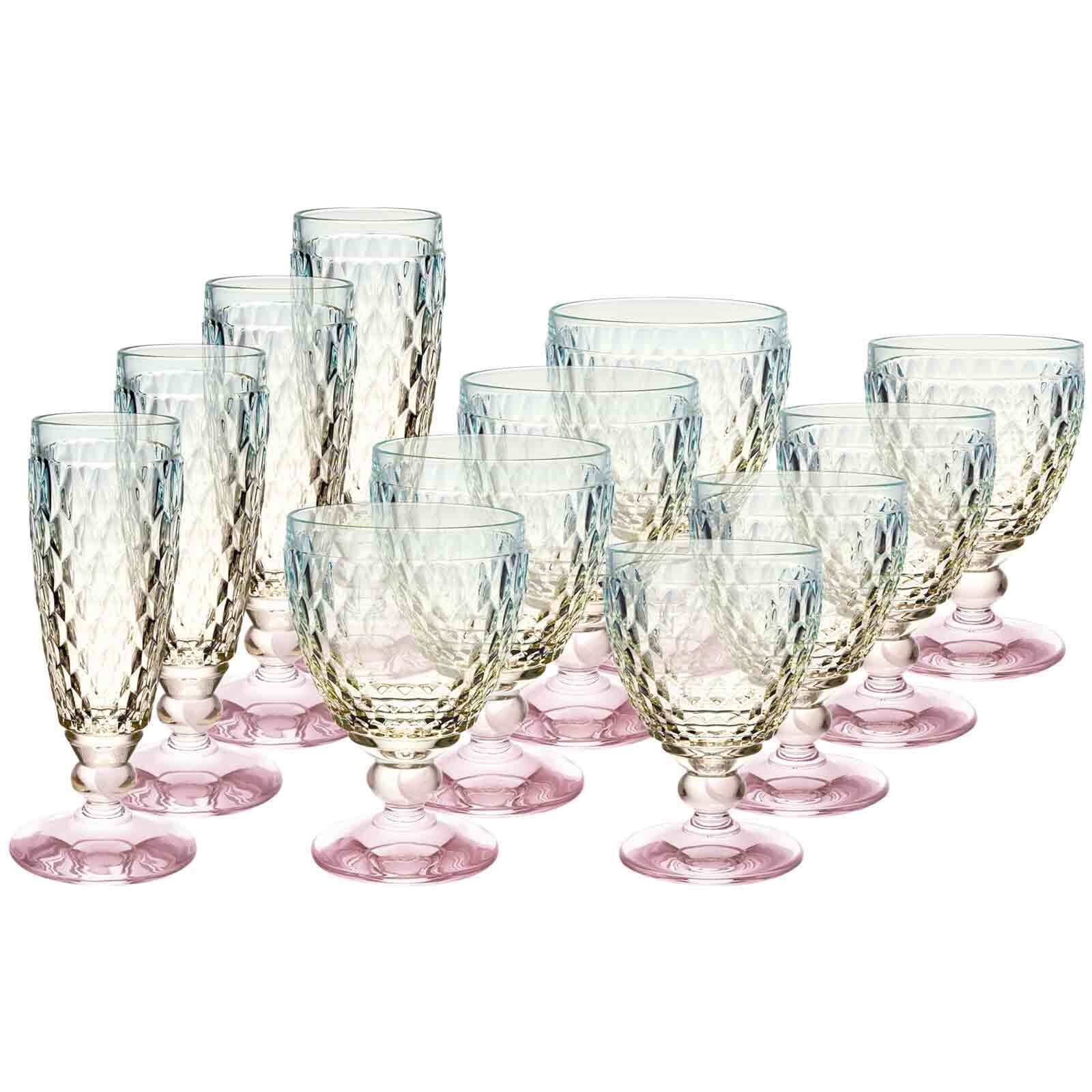 Villeroy & Boch Gläser-Set Boston Pearl Wein- und Sektgläser-Set 12er Set, 12-tlg., Glas