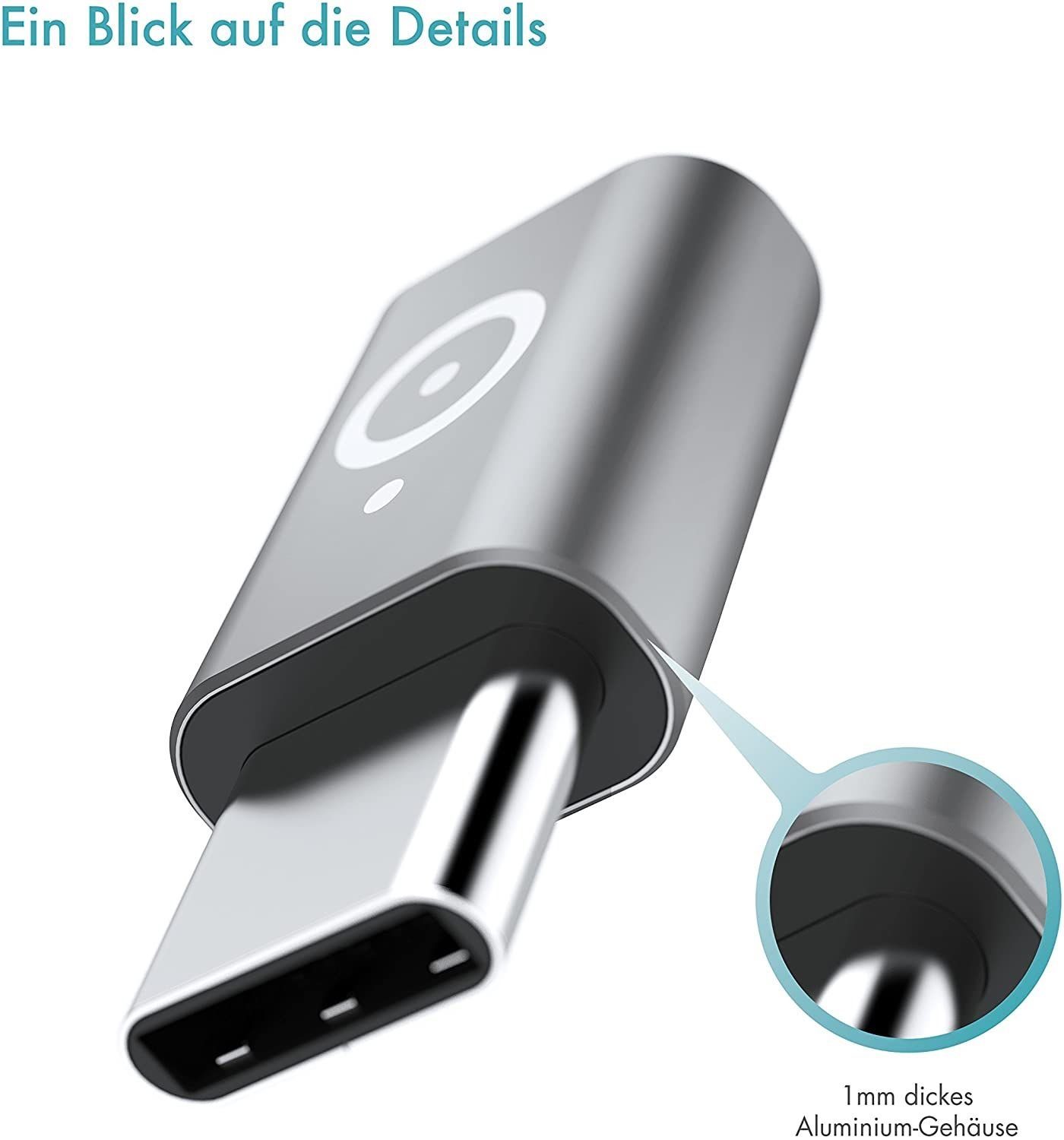 Pazzimo 3x Adapter micro-USB auf USB-C Konverter Smartphone-Kabel, USB-C, Micro-USB, Aluminium, für Handy, Smartphone, Tablet, Notebook, PC, Kabel etc.