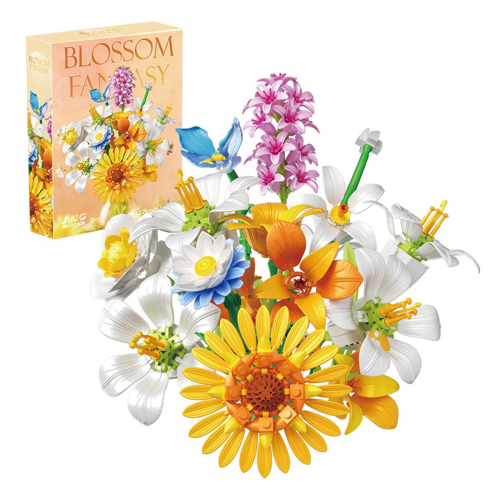 Esun Blumensträuße Bausteine Blume Set, Blumen und Pflanzen Serie 529 St. Spielbausteine, (Set, 529 St., Komplettset), Home Deko Flower Muttertag Geburtstag Valentinstag