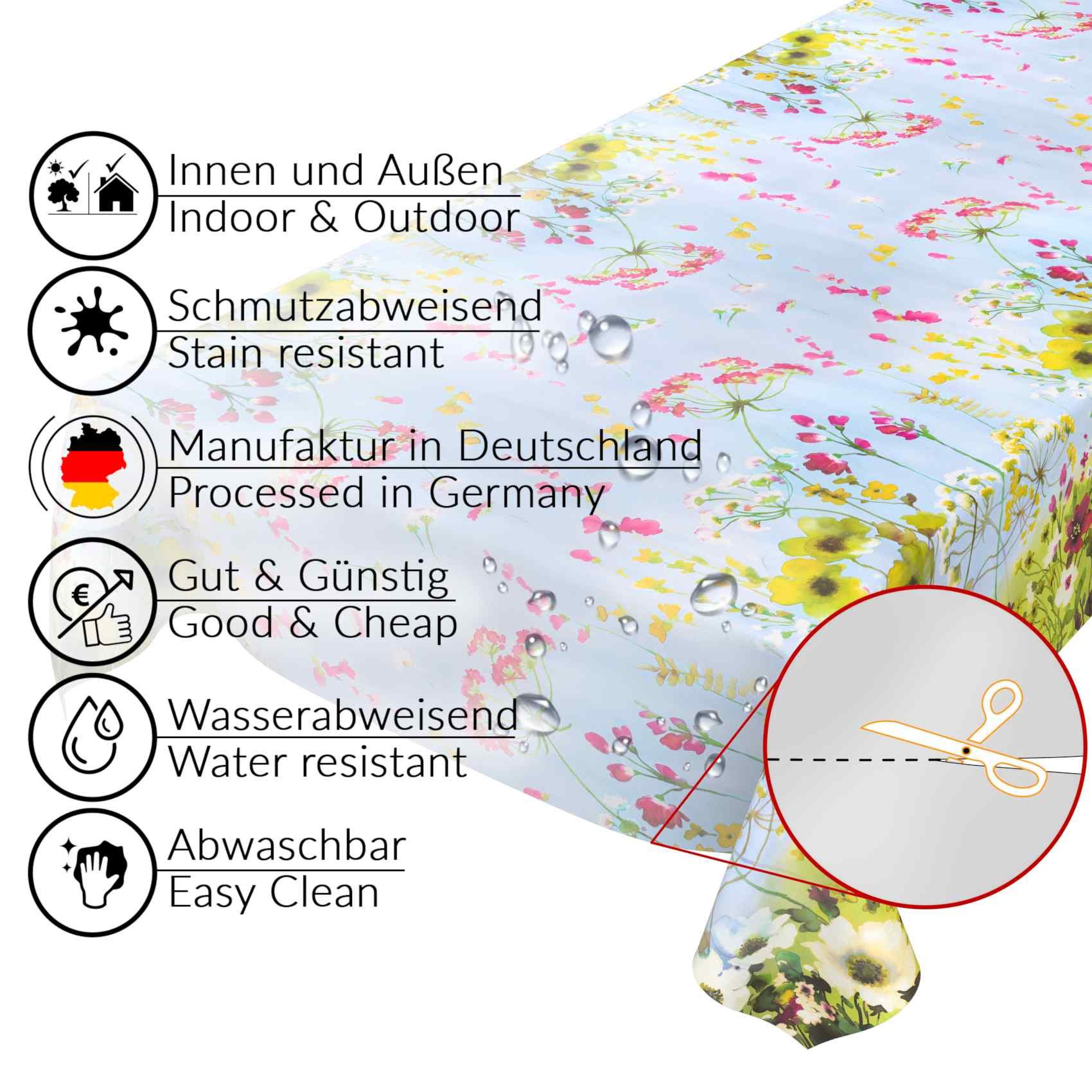 ANRO Tischdecke Wachstuchtischdecke Gartentischdecke Wachstischdecke (Einze günstig online kaufen
