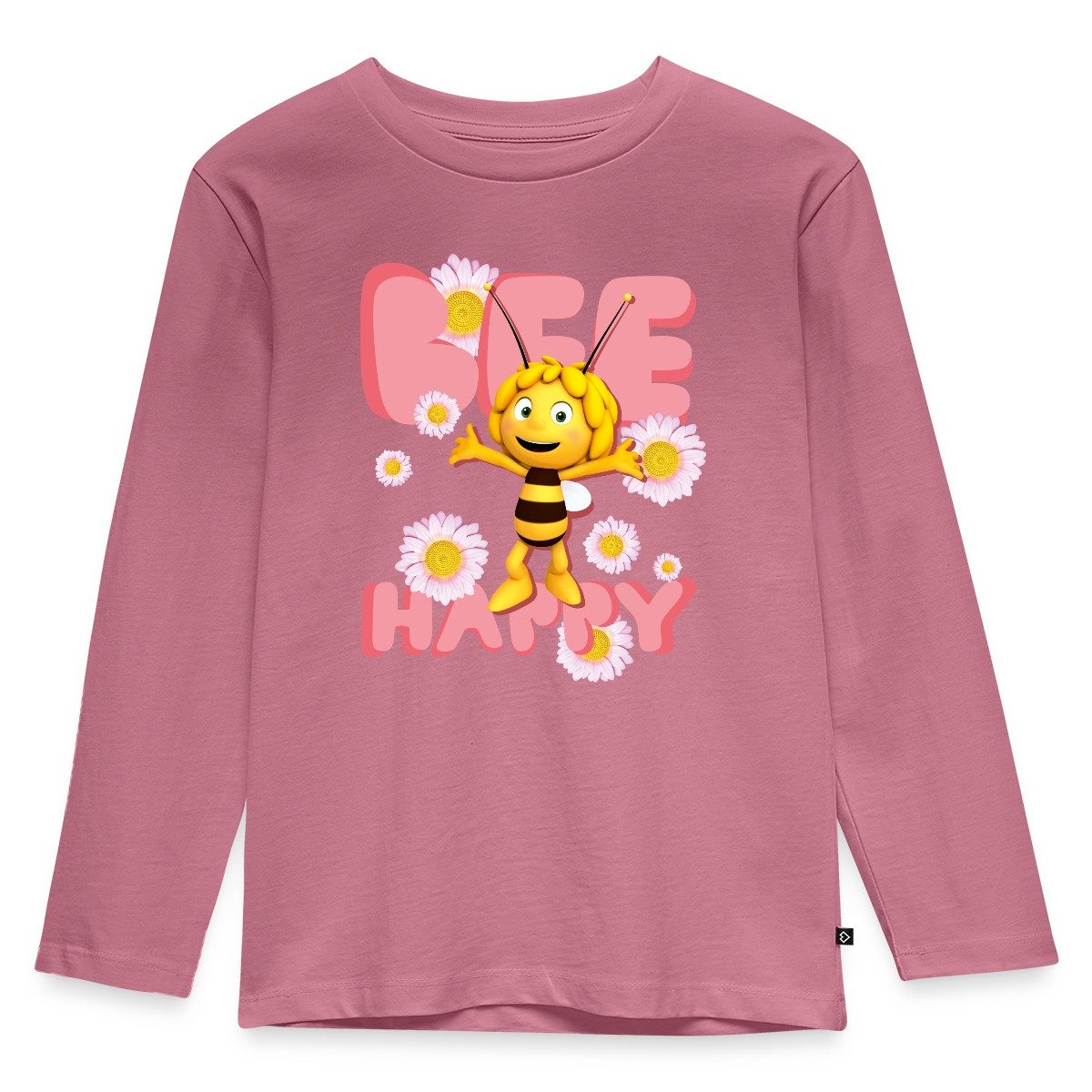 T-Shirt Biene Maja Bee Happy Spruch Kinder Premium Langarmshirt