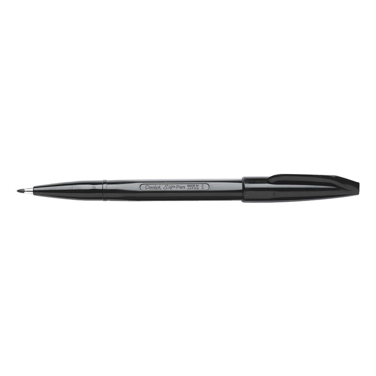 PENTEL Filzstift Sign Pen, mit Kunststoffclip schwarz | Fineliner
