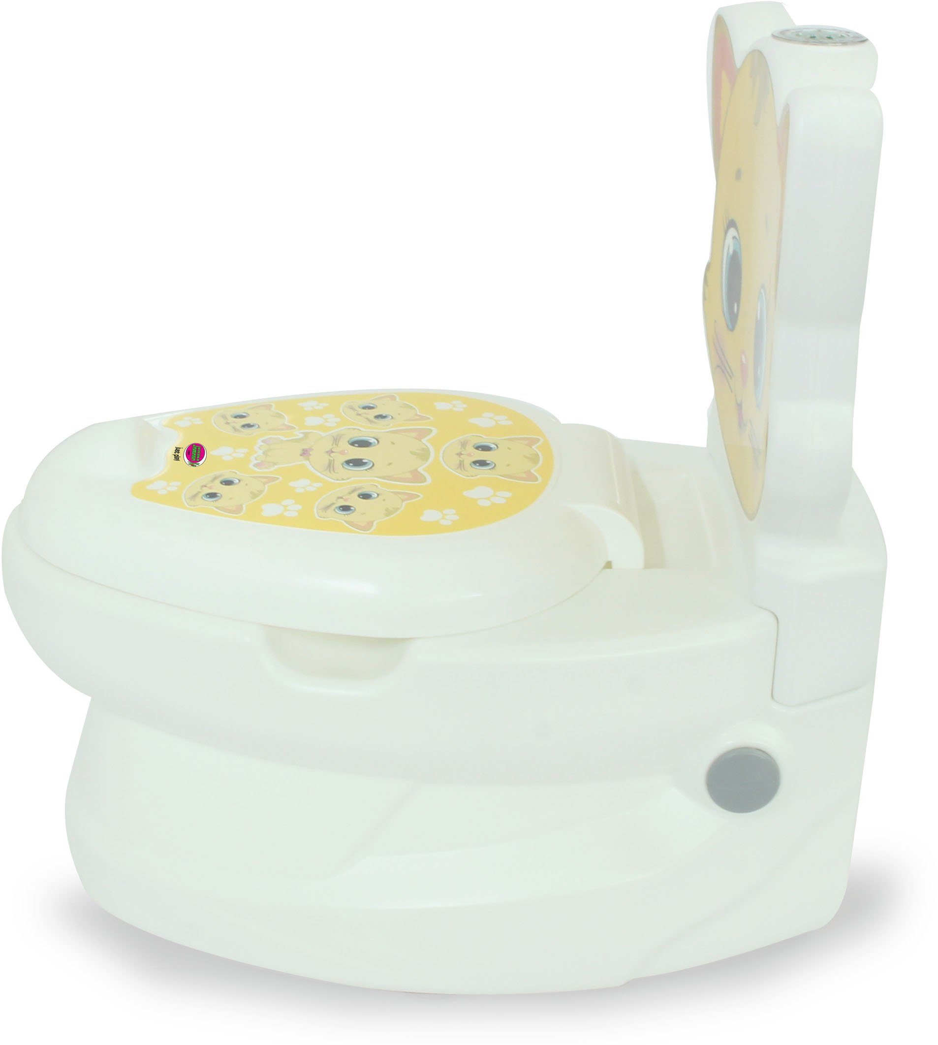 Jamara Toilet Trainer My Little Toilet, Cat, with Flushing Sound and Toilet Paper Holder